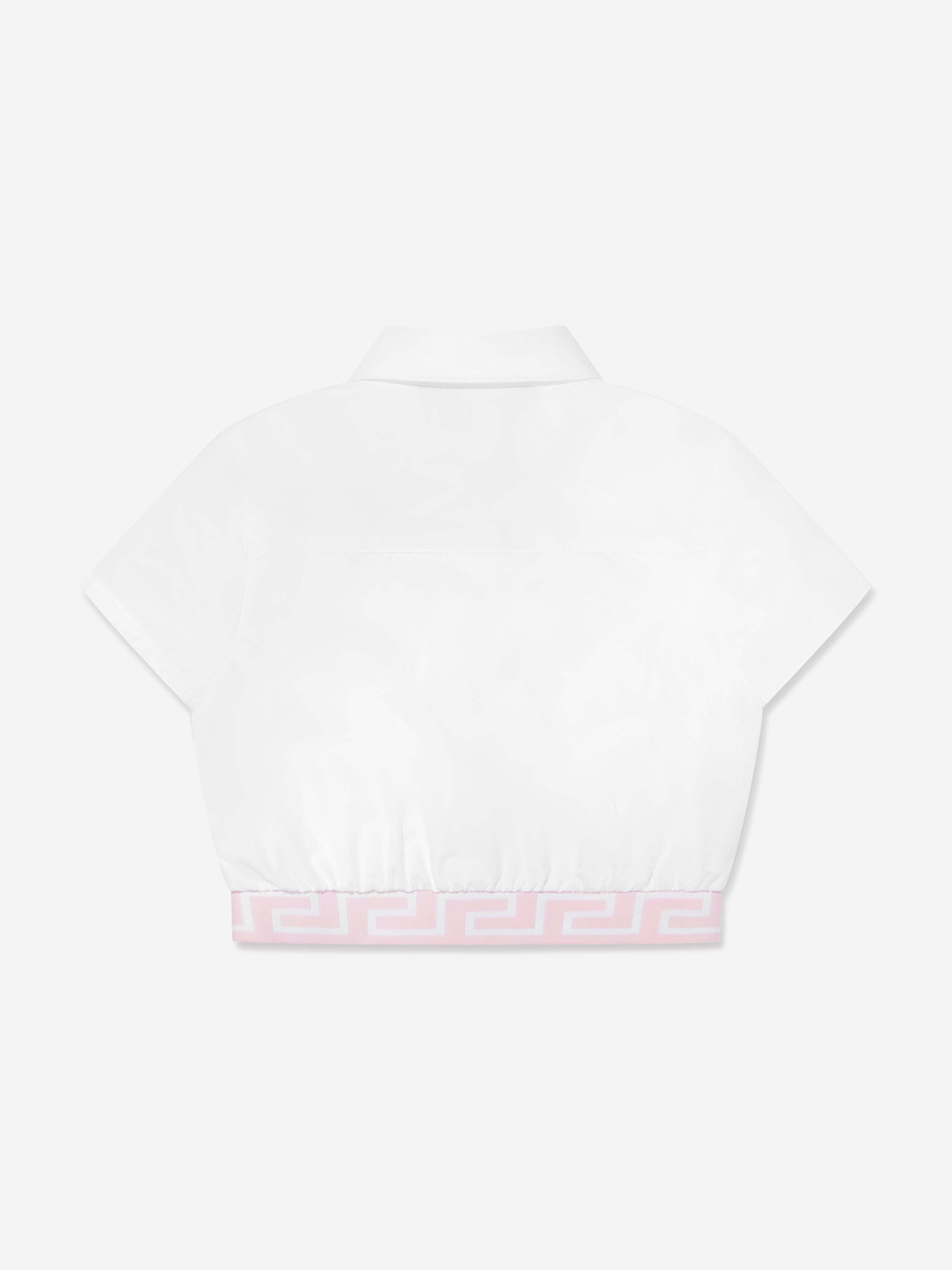 Versace Girls Embroidered Logo Blouse in White