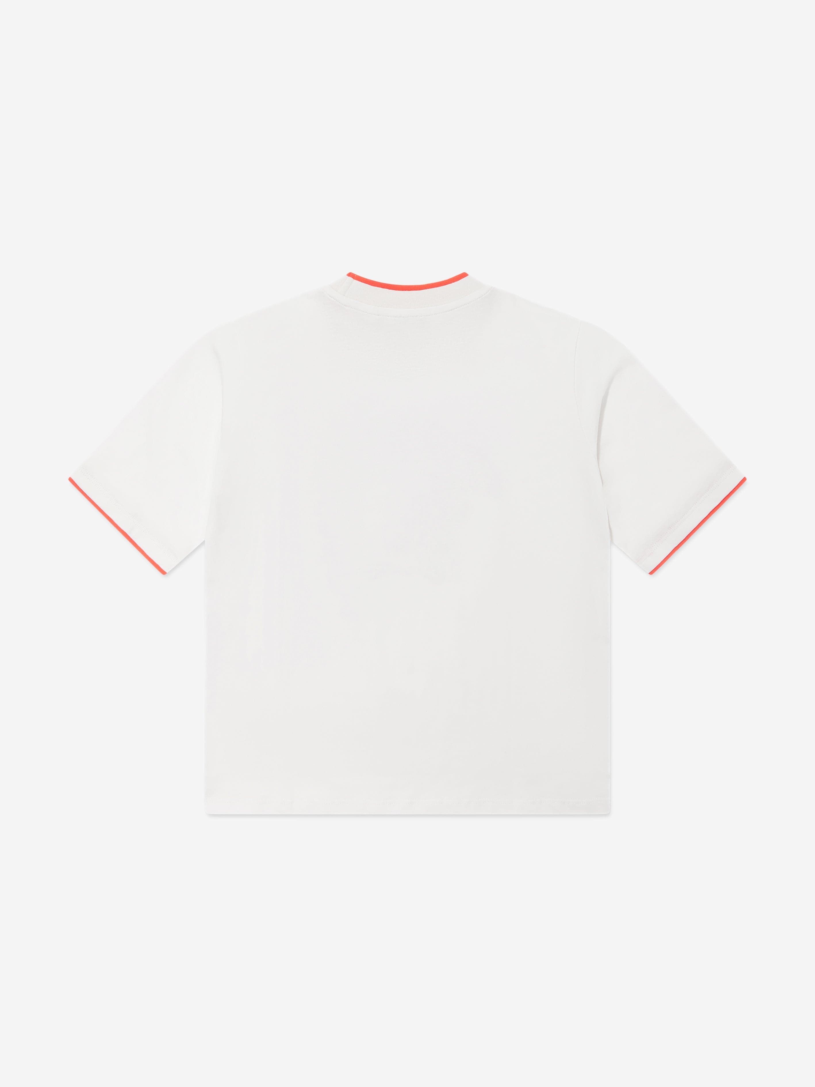 Versace Boys Jersey And Net Logo T-Shirt in White