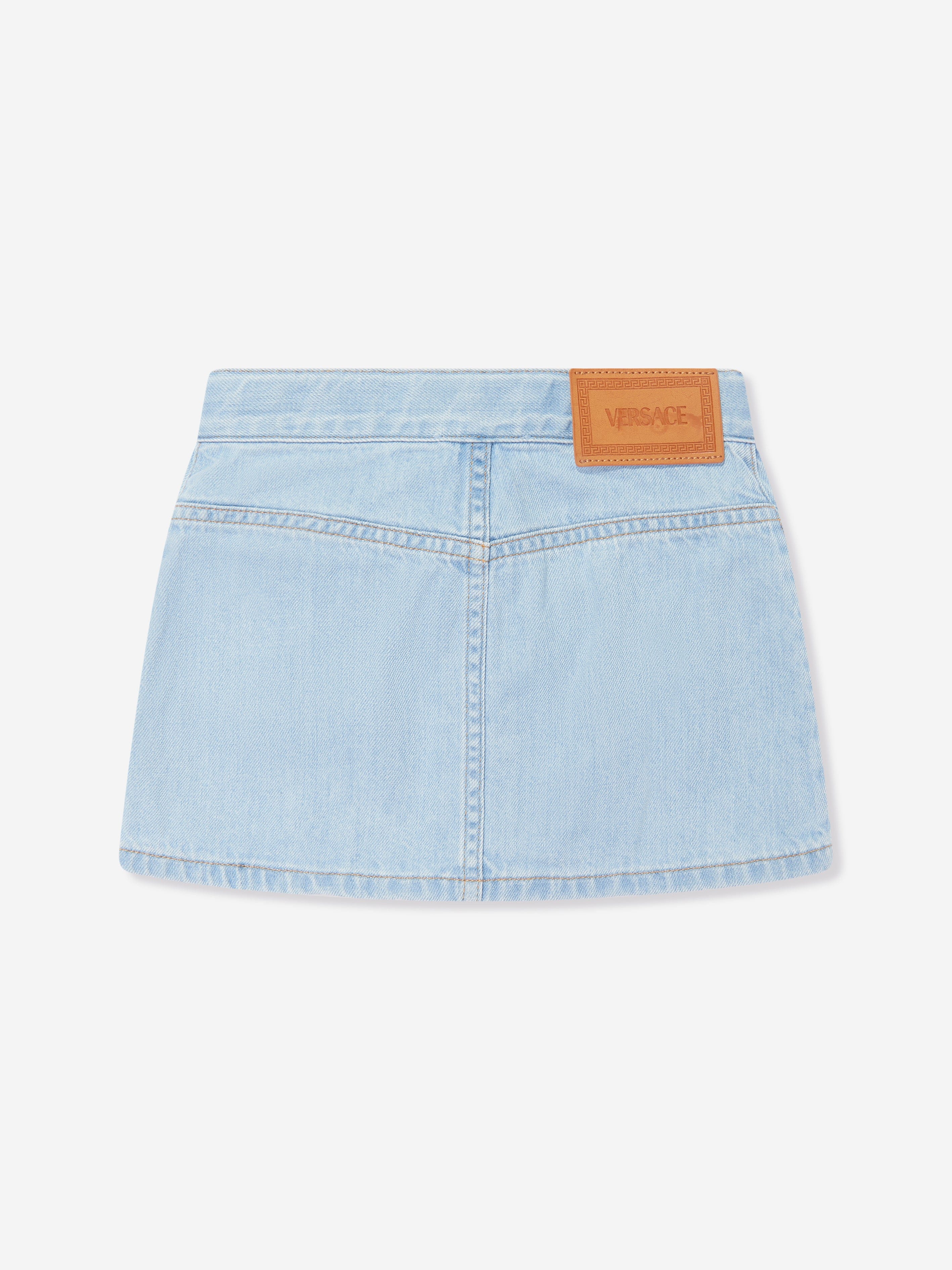 Versace Girls Star Denim Skirt in Blue