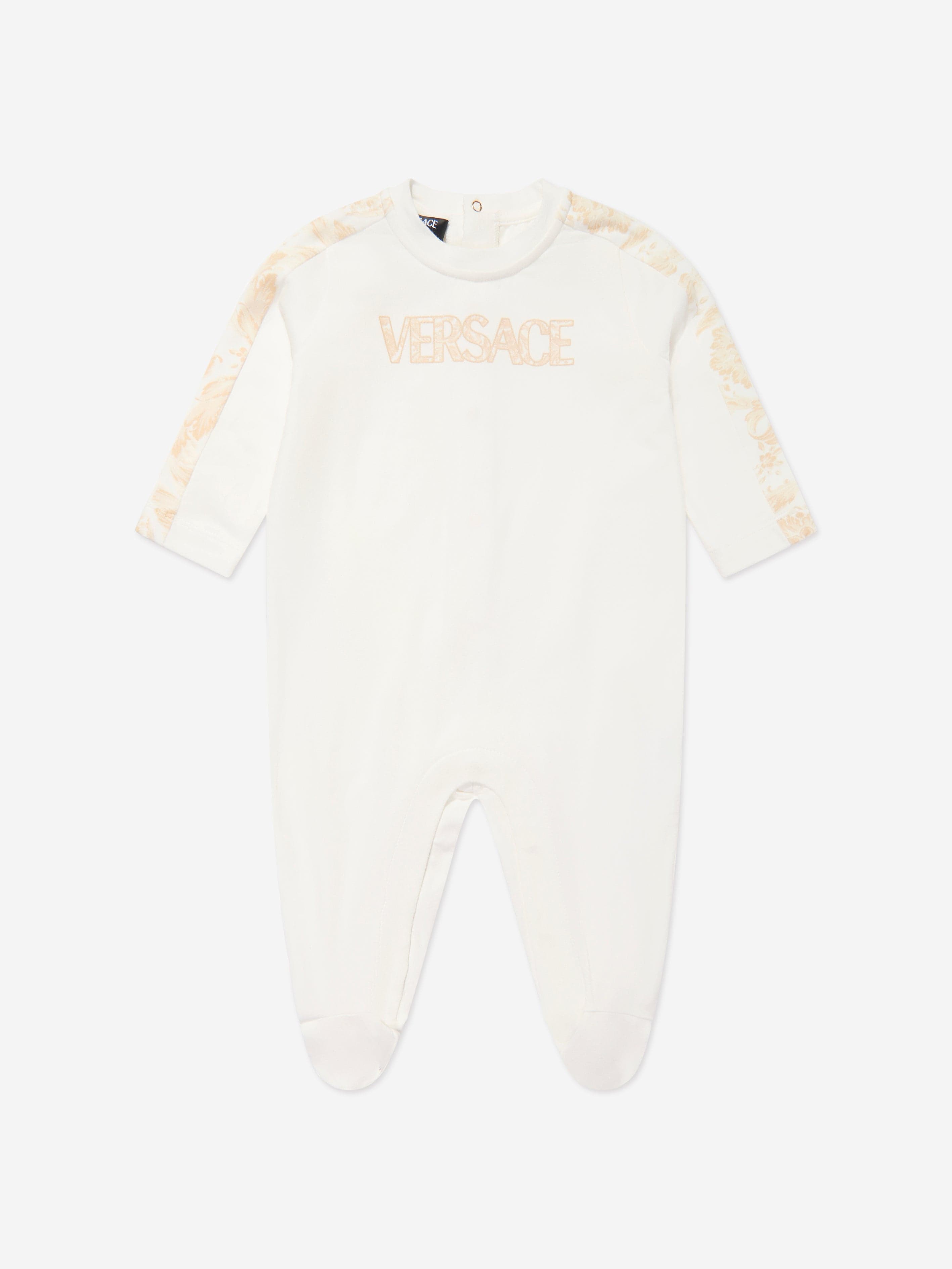 Versace Baby Barocco Bodysuit Gift Set in White