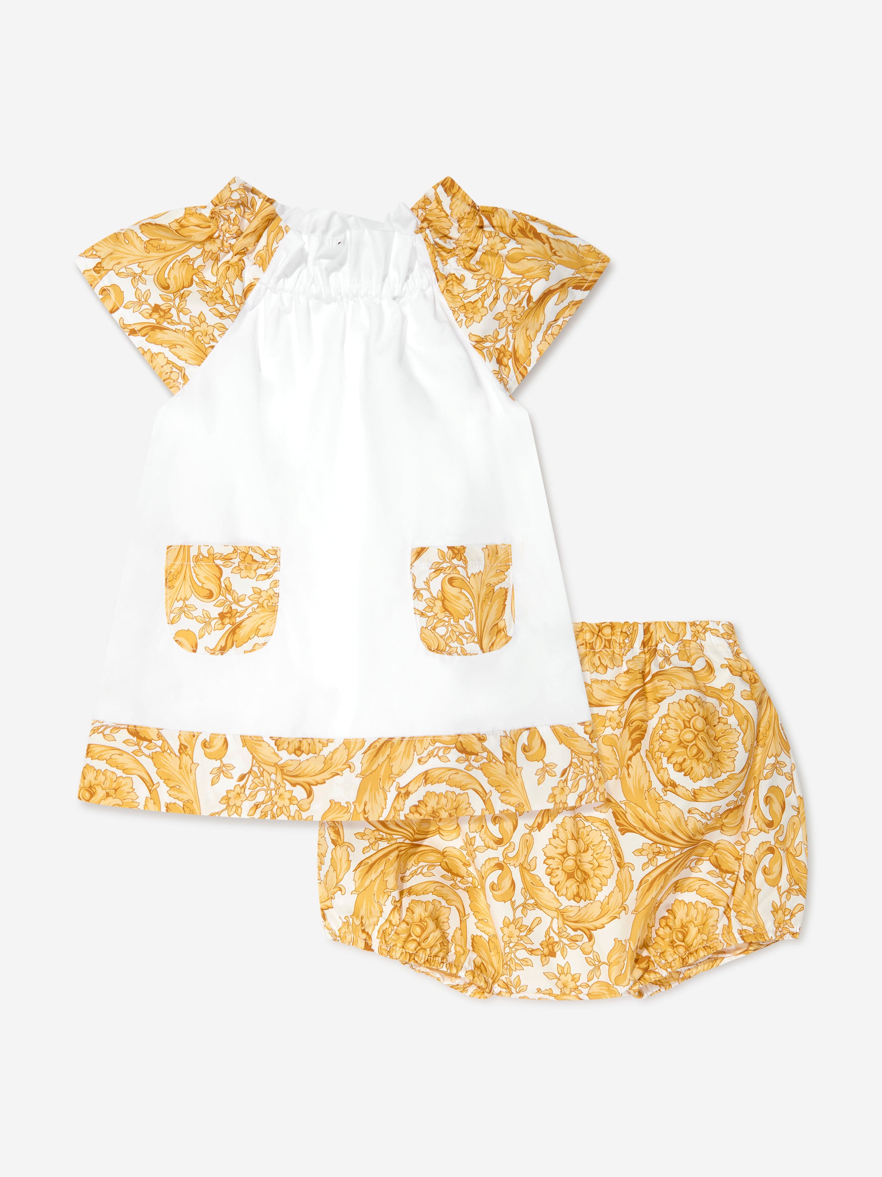 Versace Baby Girls Barocco Dress Wirth Knickers in Gold