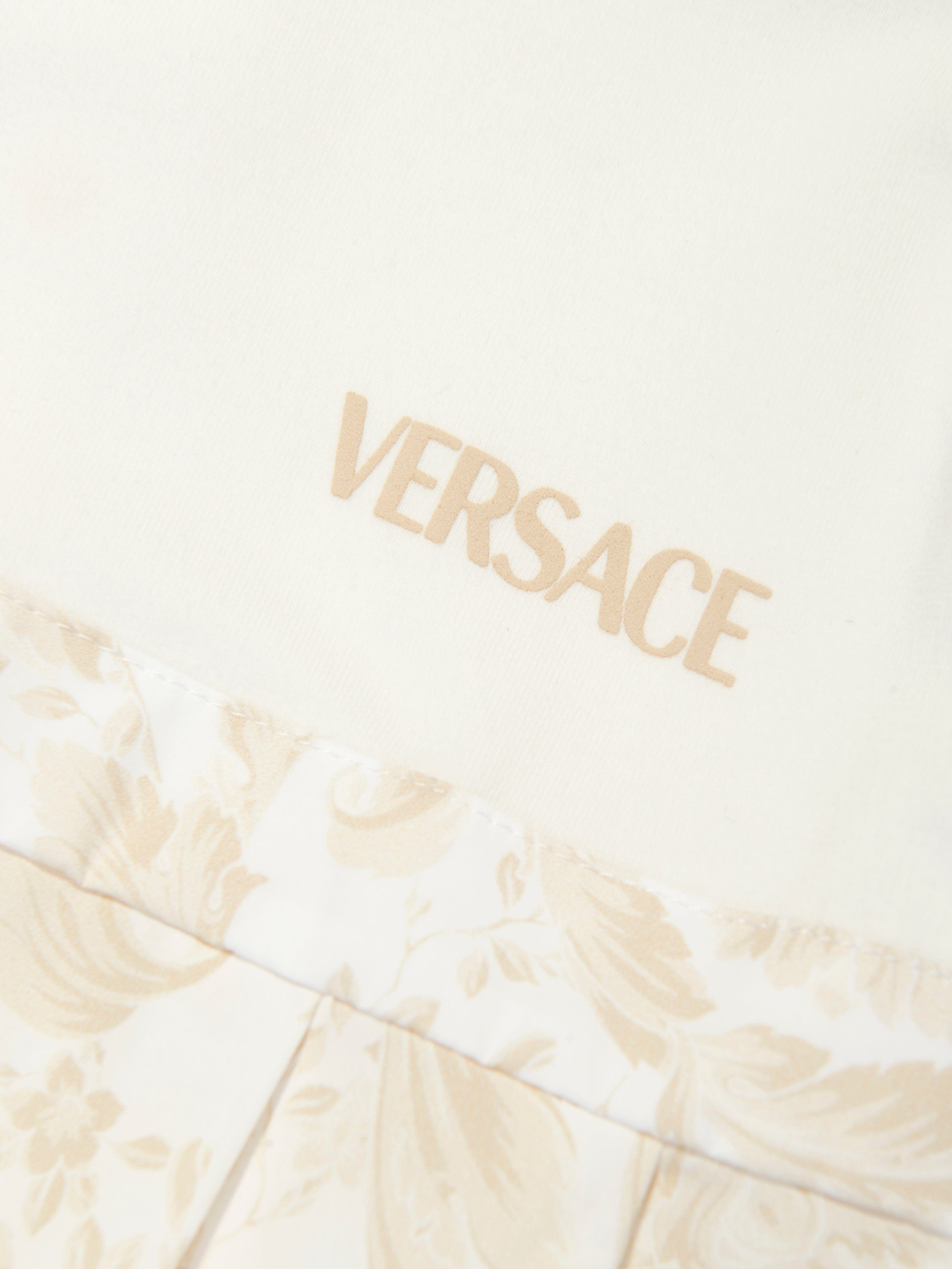 Versace Baby Barocco Logo Romper in Beige