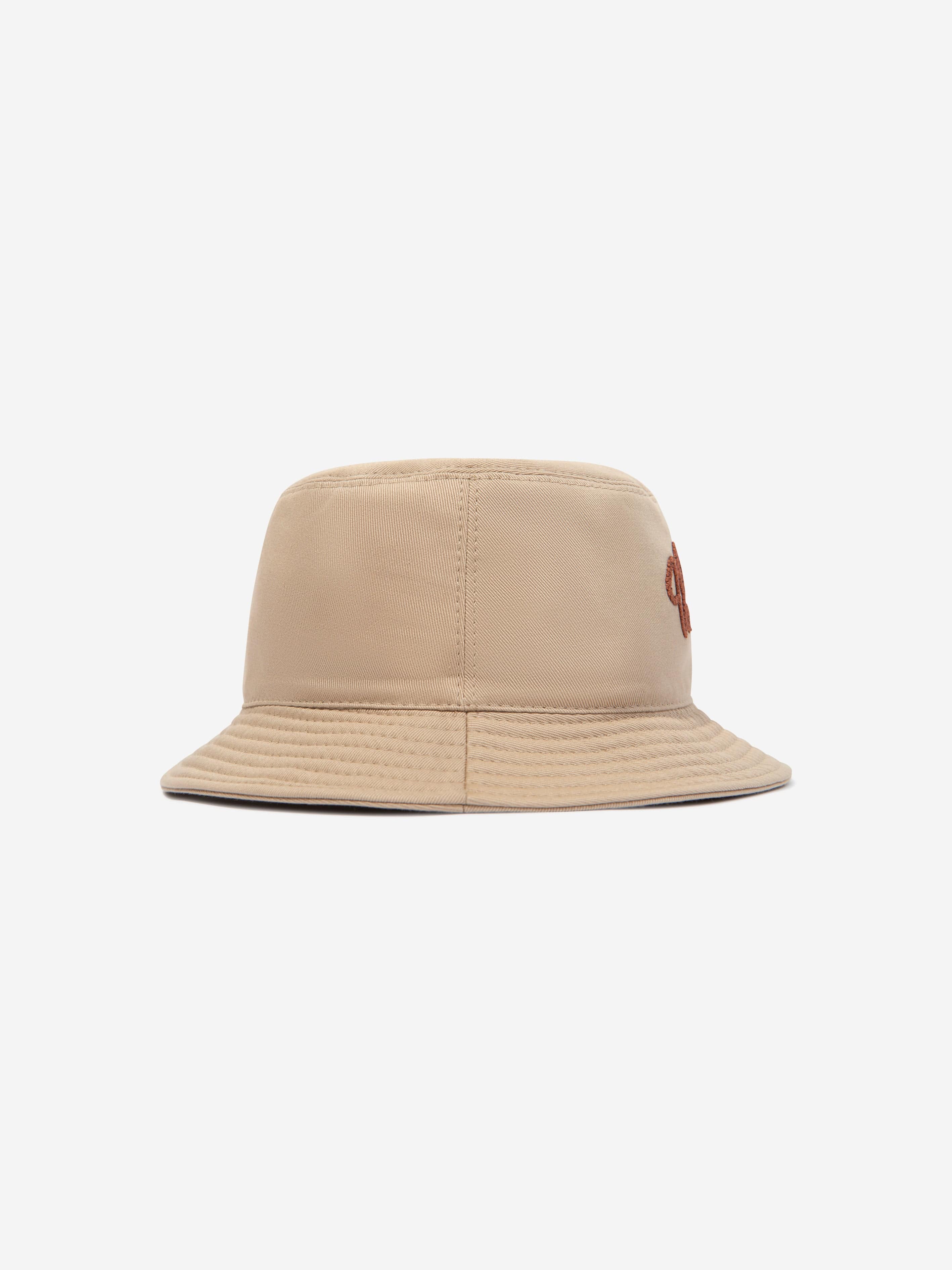 Versace Kids Logo Bucket Hat in Beige