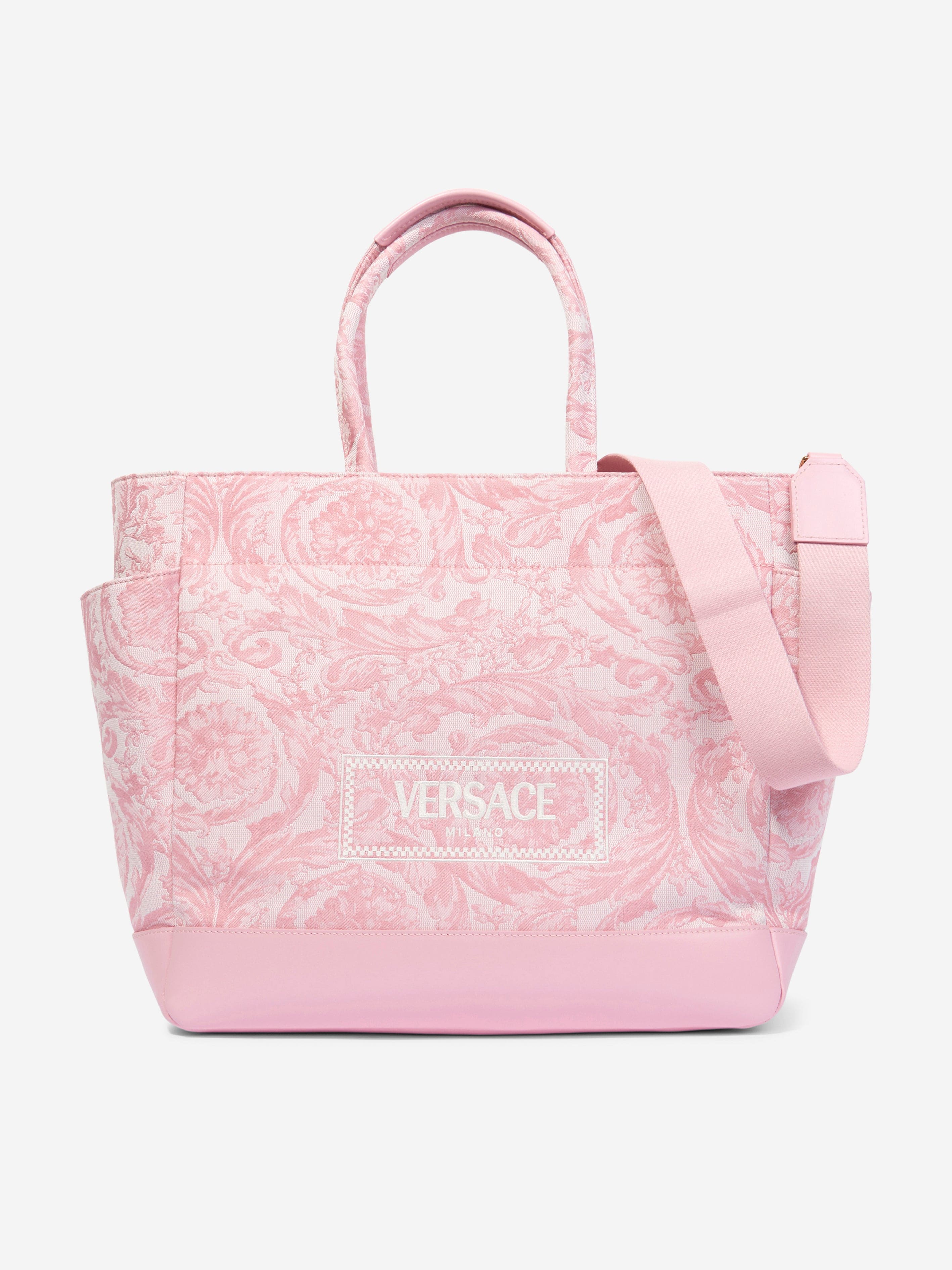 Versace Baby Girls Barocco Logo Changing Bag in Pink