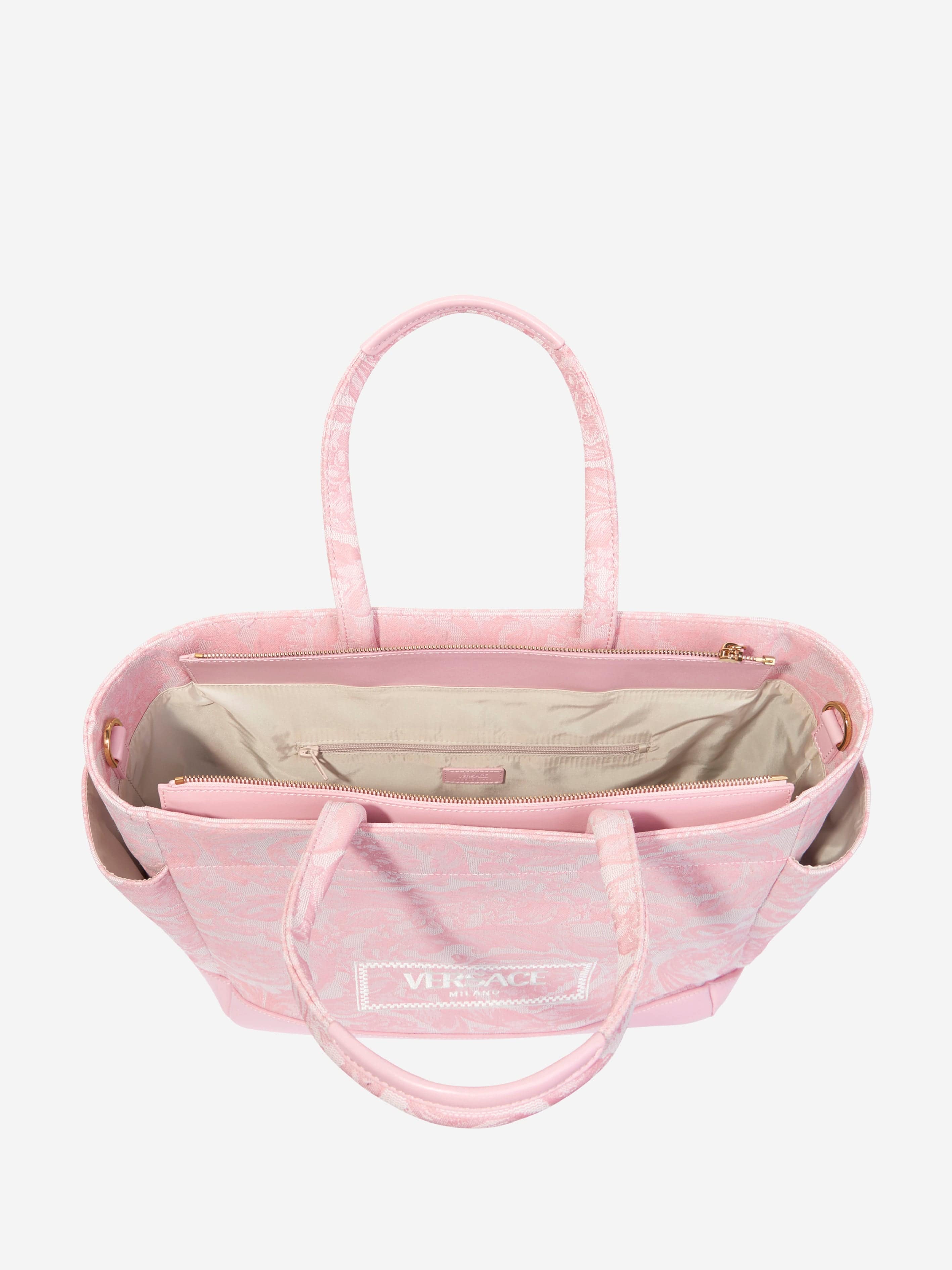 Versace Baby Girls Barocco Logo Changing Bag in Pink