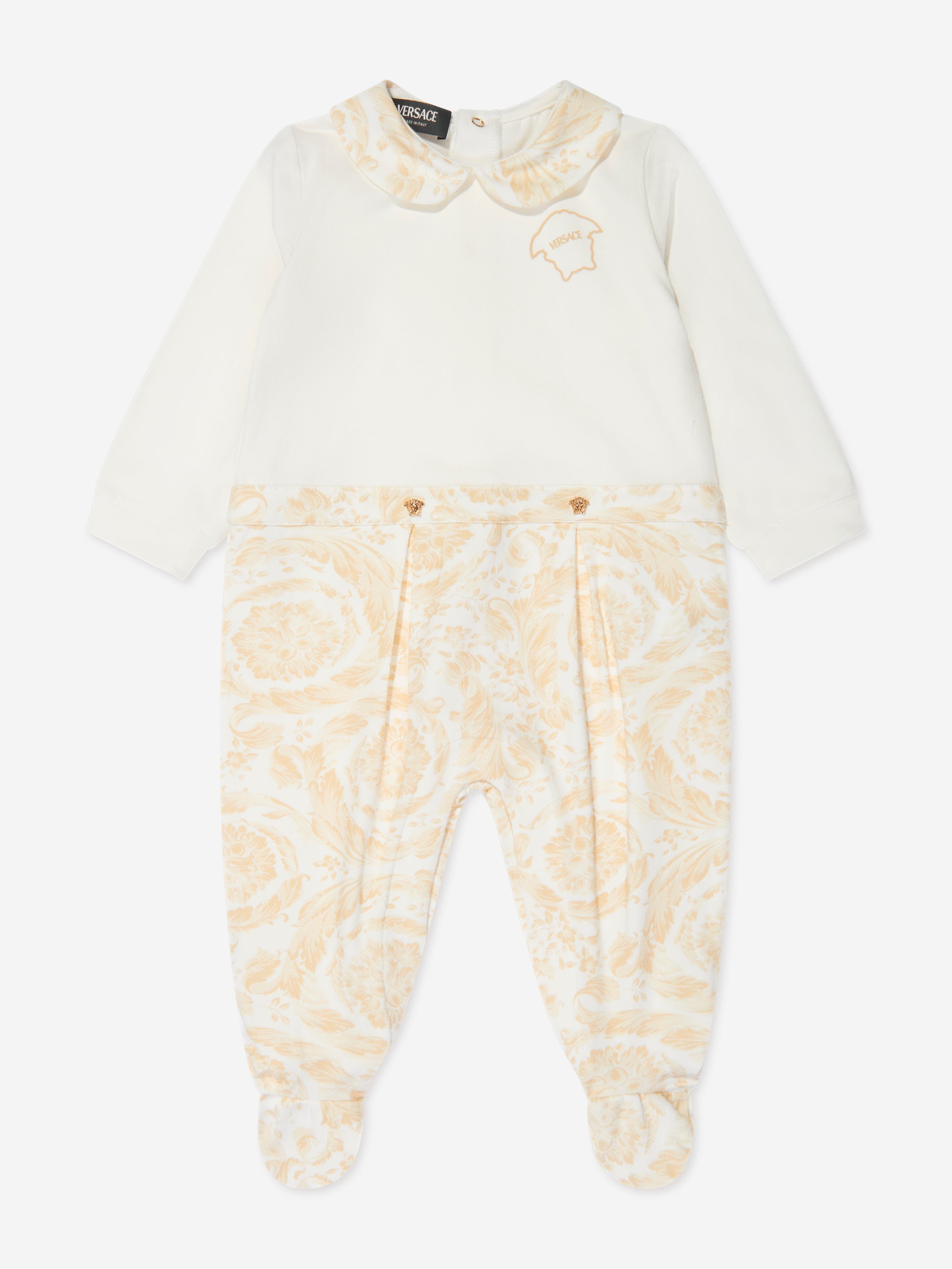 Versace Baby Barocco Georgette Babygrow in White