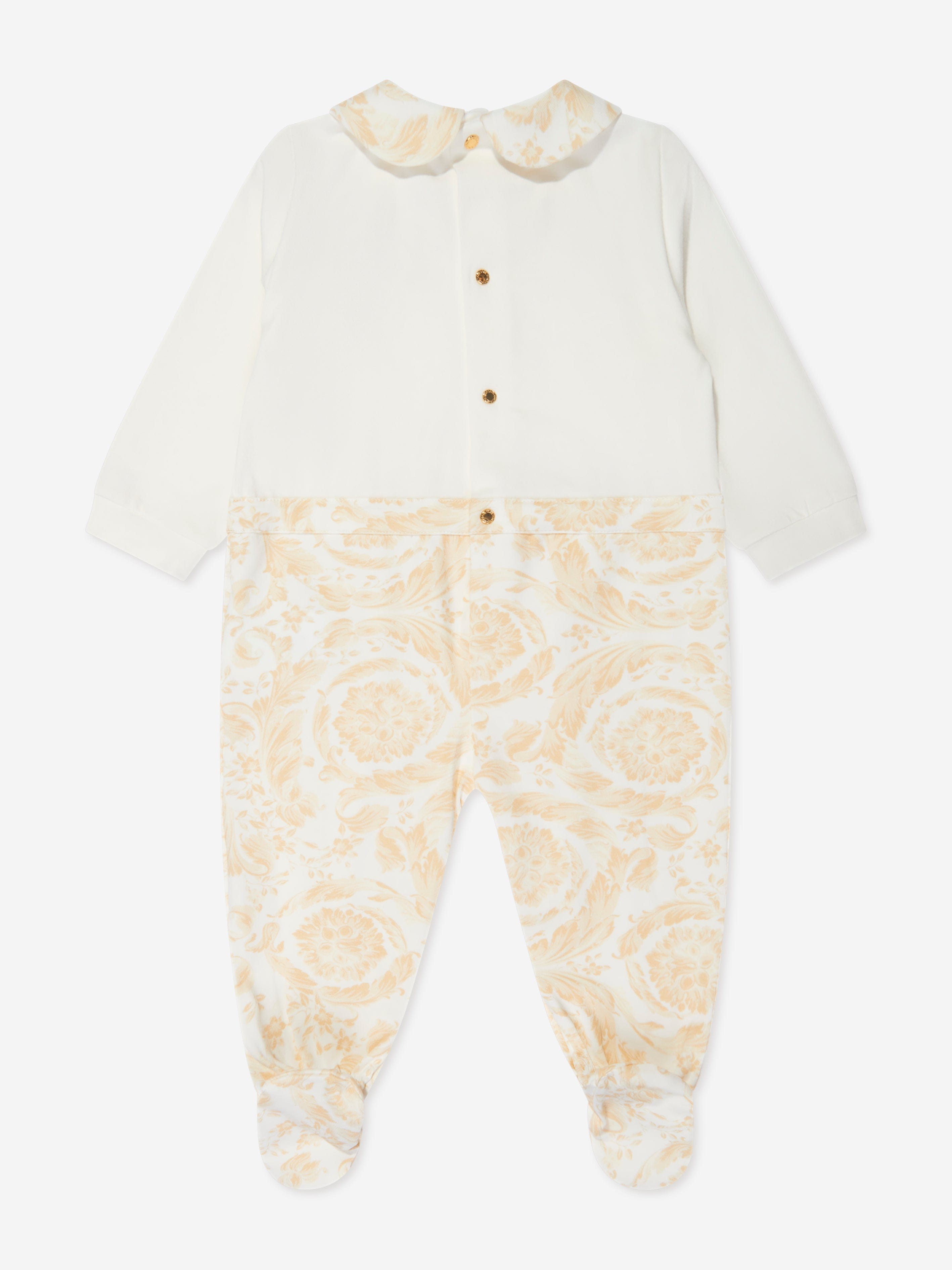 Versace Baby Barocco Georgette Babygrow in White