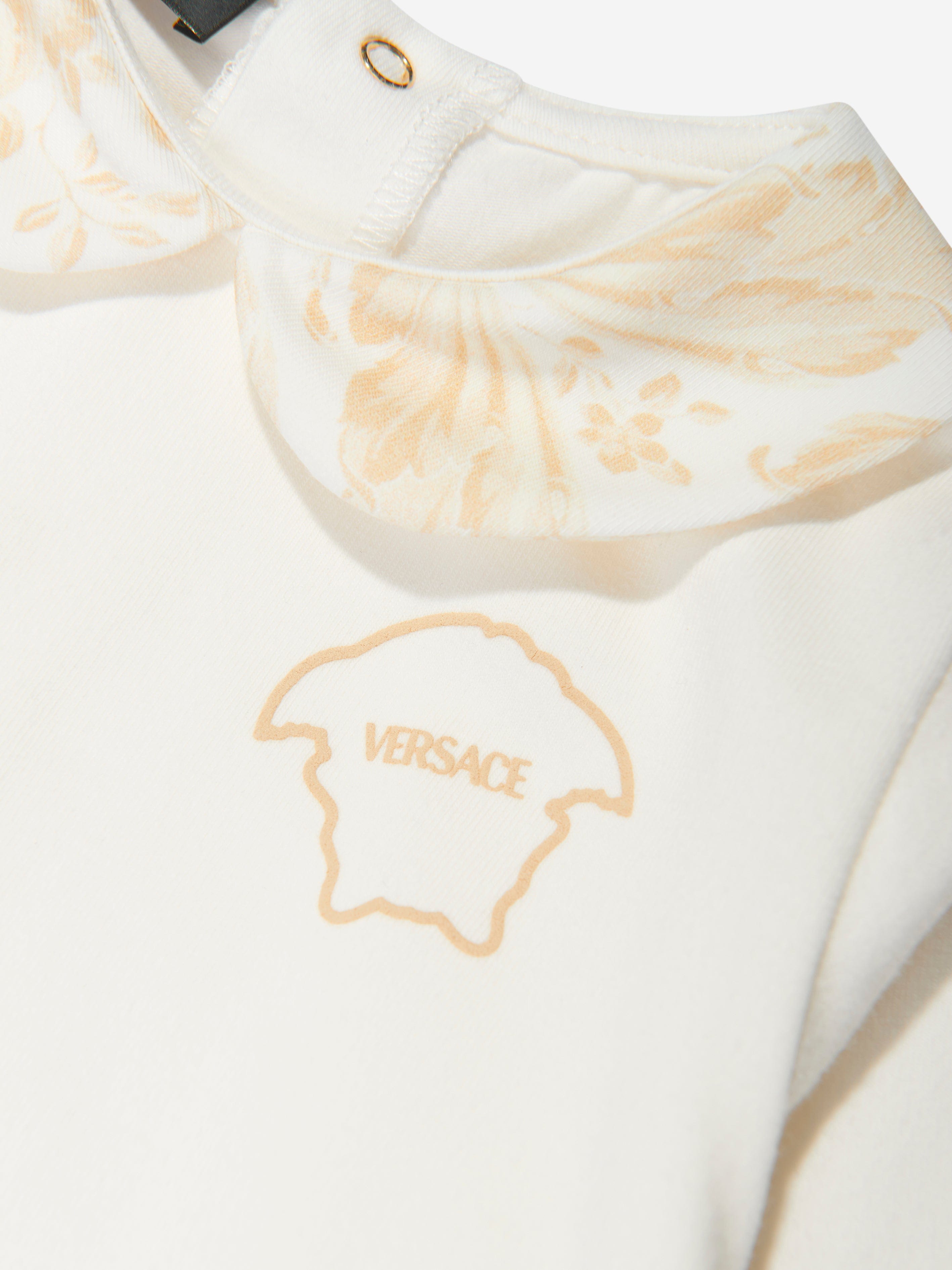 Versace Baby Barocco Georgette Babygrow in White