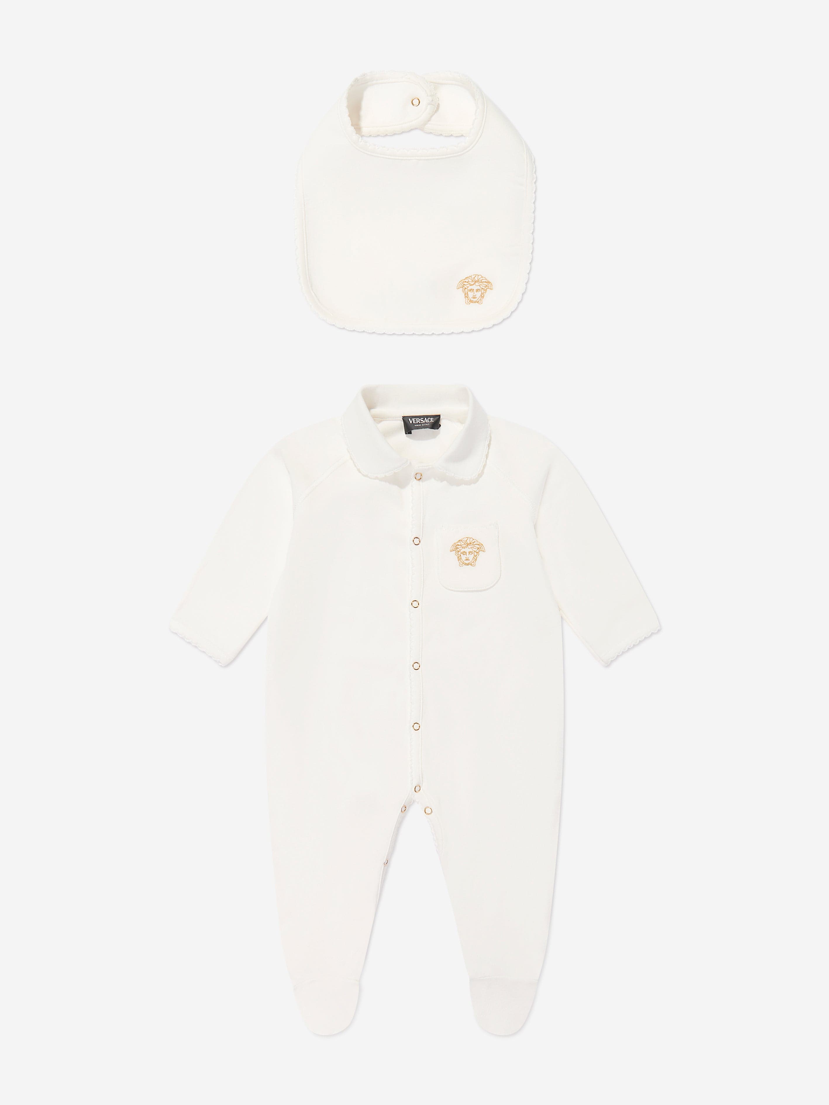 Versace Baby Logo Babygrow Gift Set in White