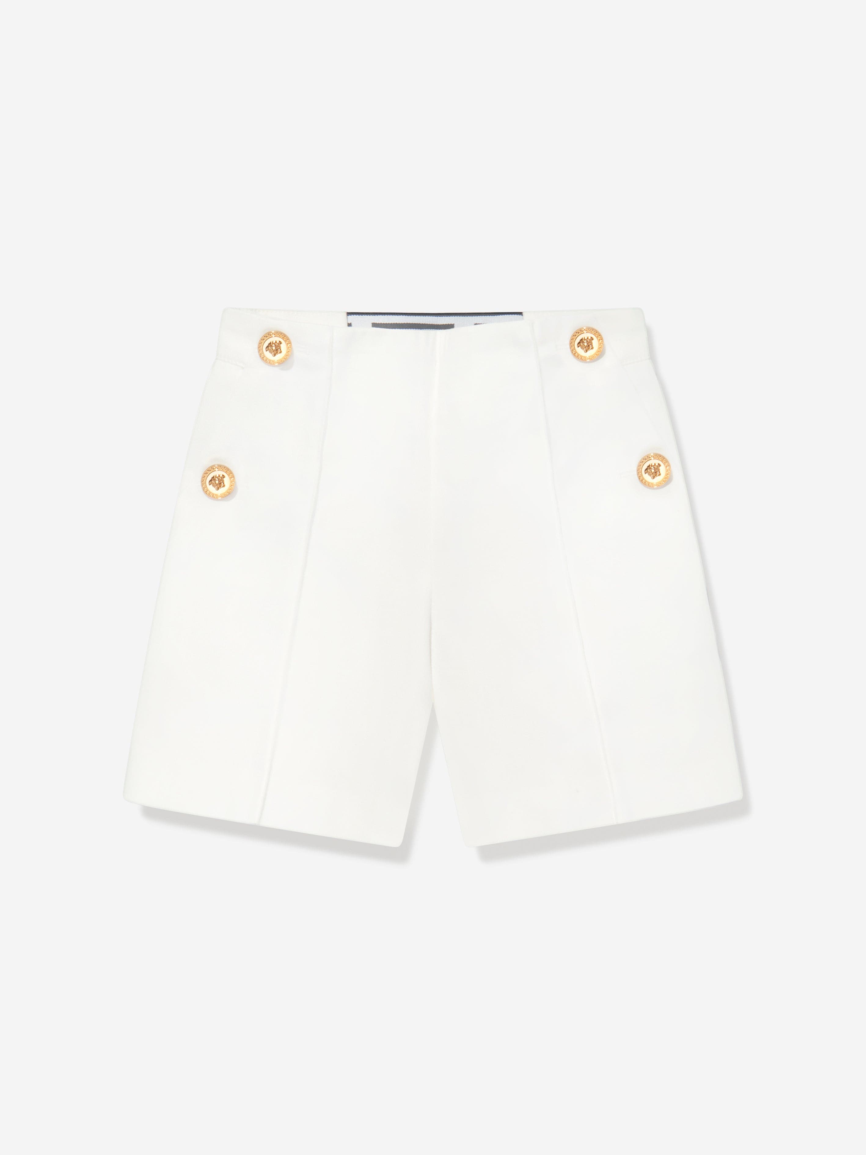 Versace Girls Gabardine Shorts in White