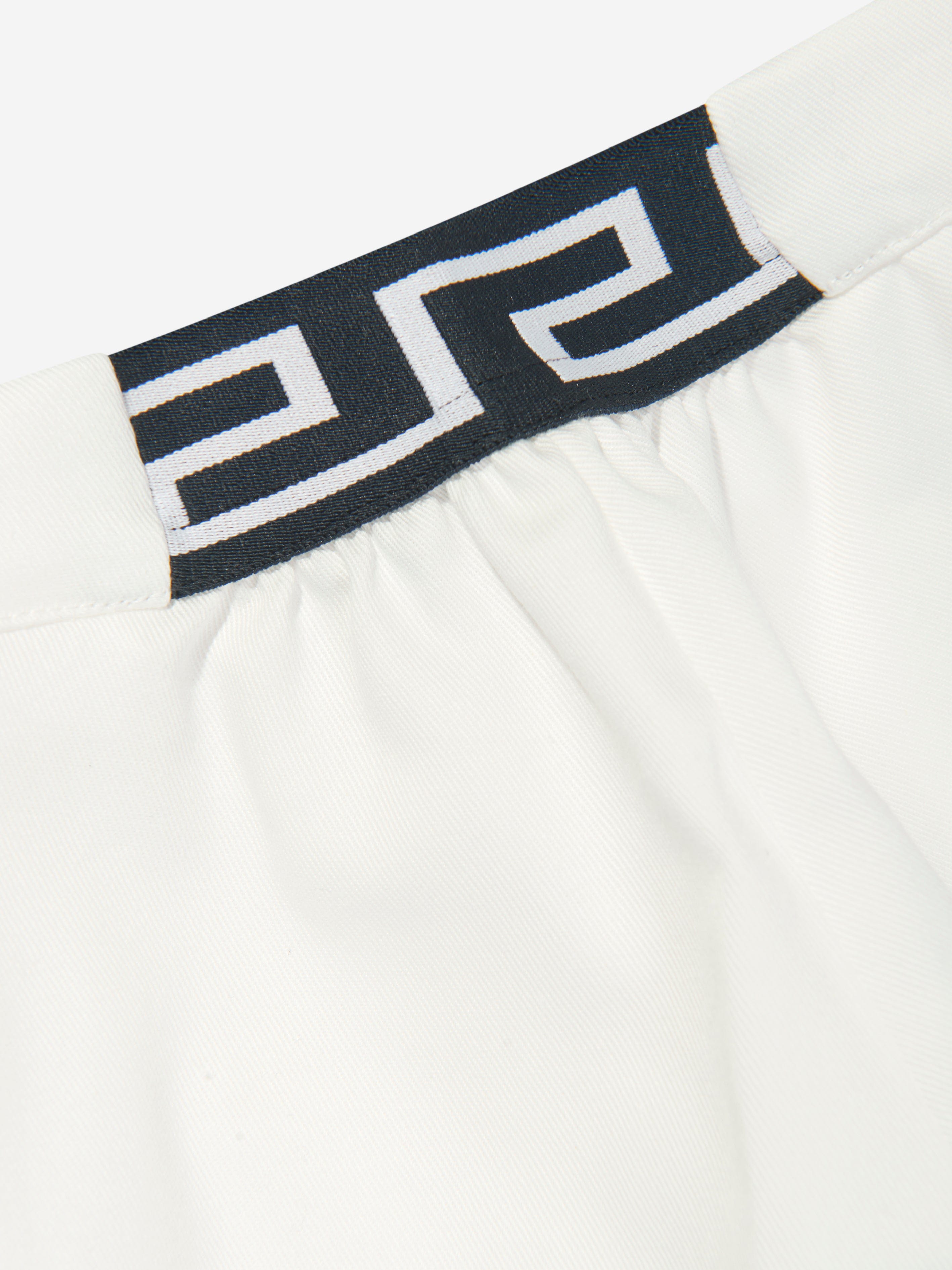 Versace Girls Gabardine Shorts in White