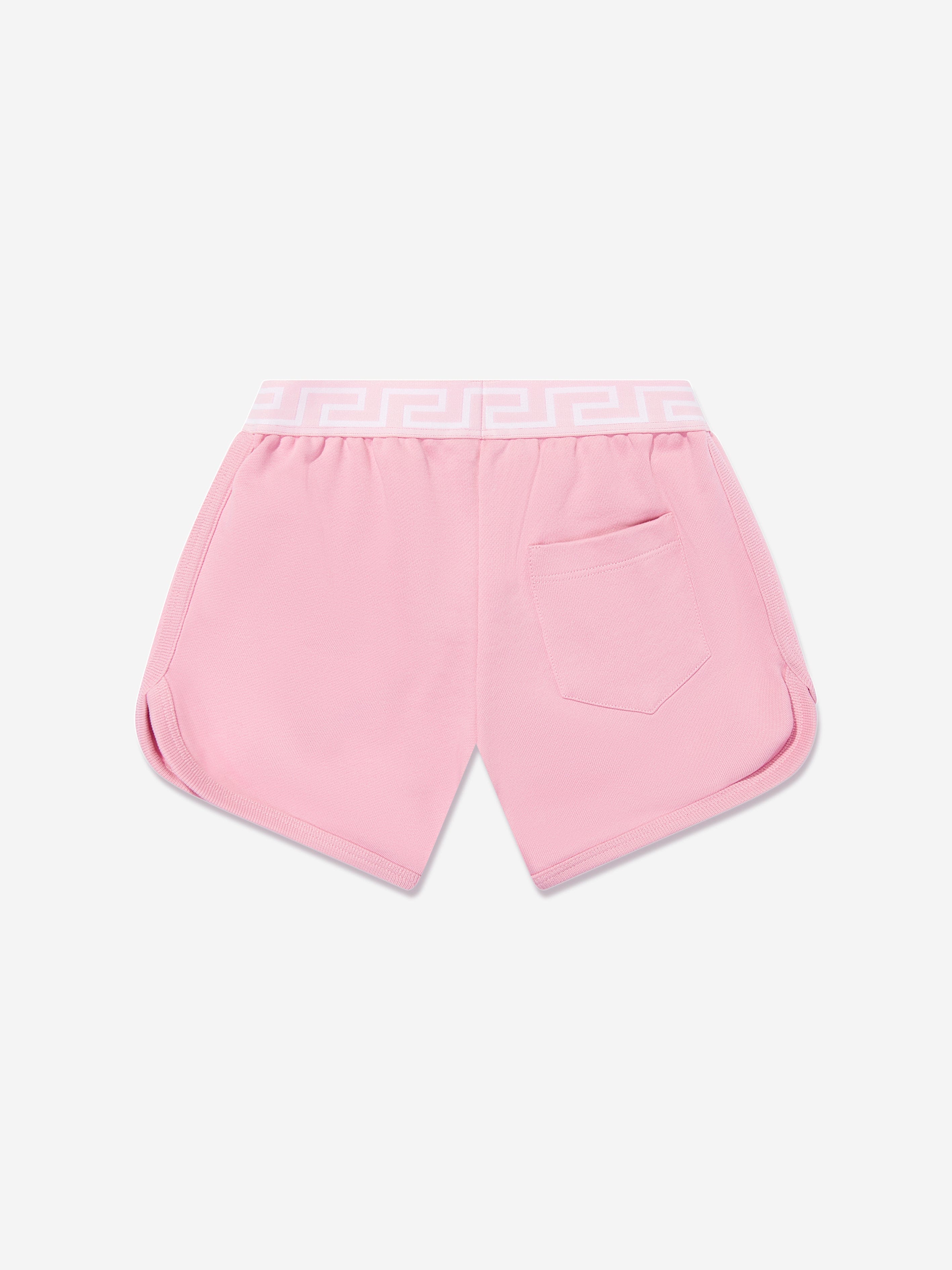 Versace Girls Embroidered Logo Shorts in Pink