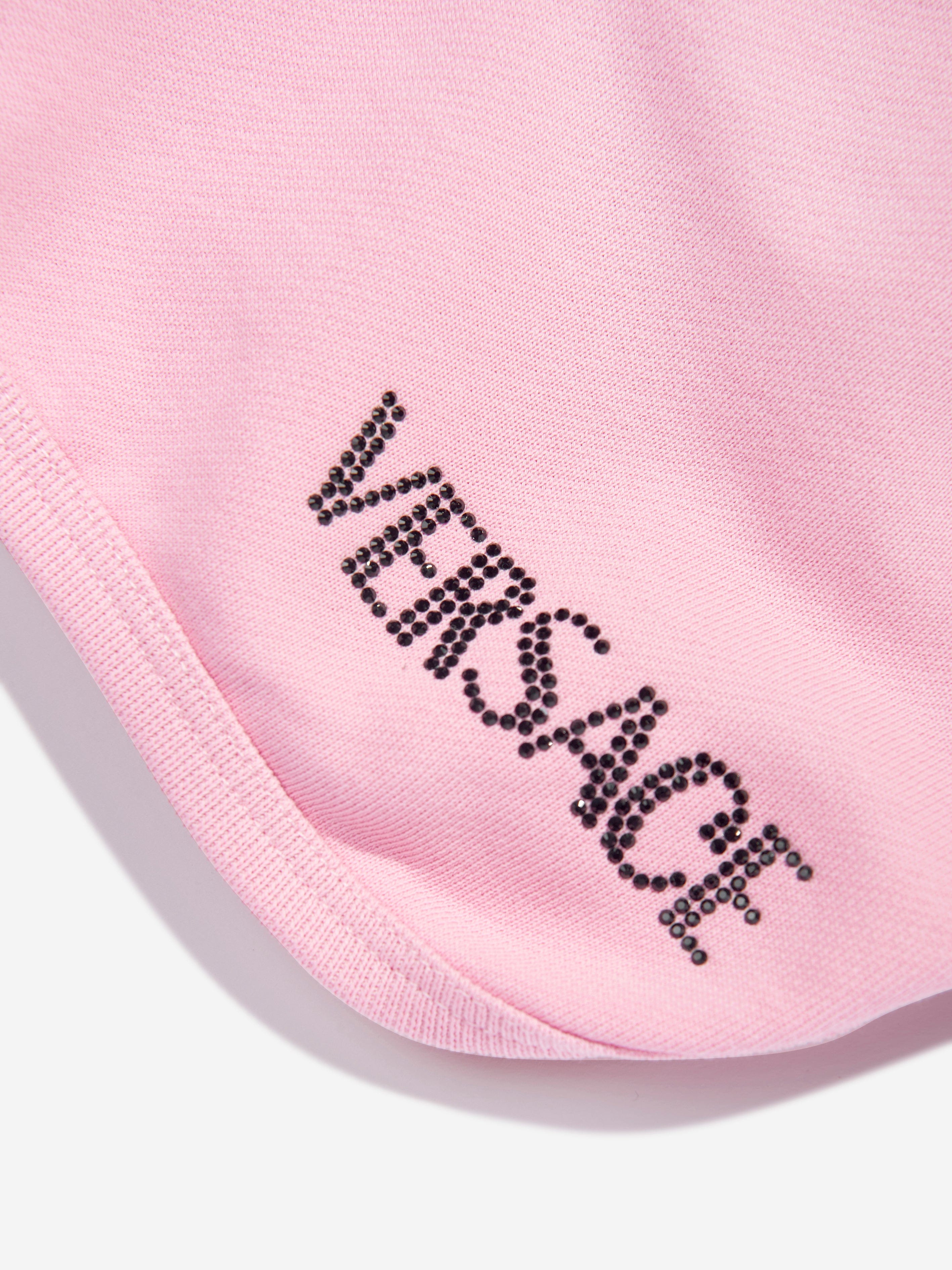 Versace Girls Embroidered Logo Shorts in Pink