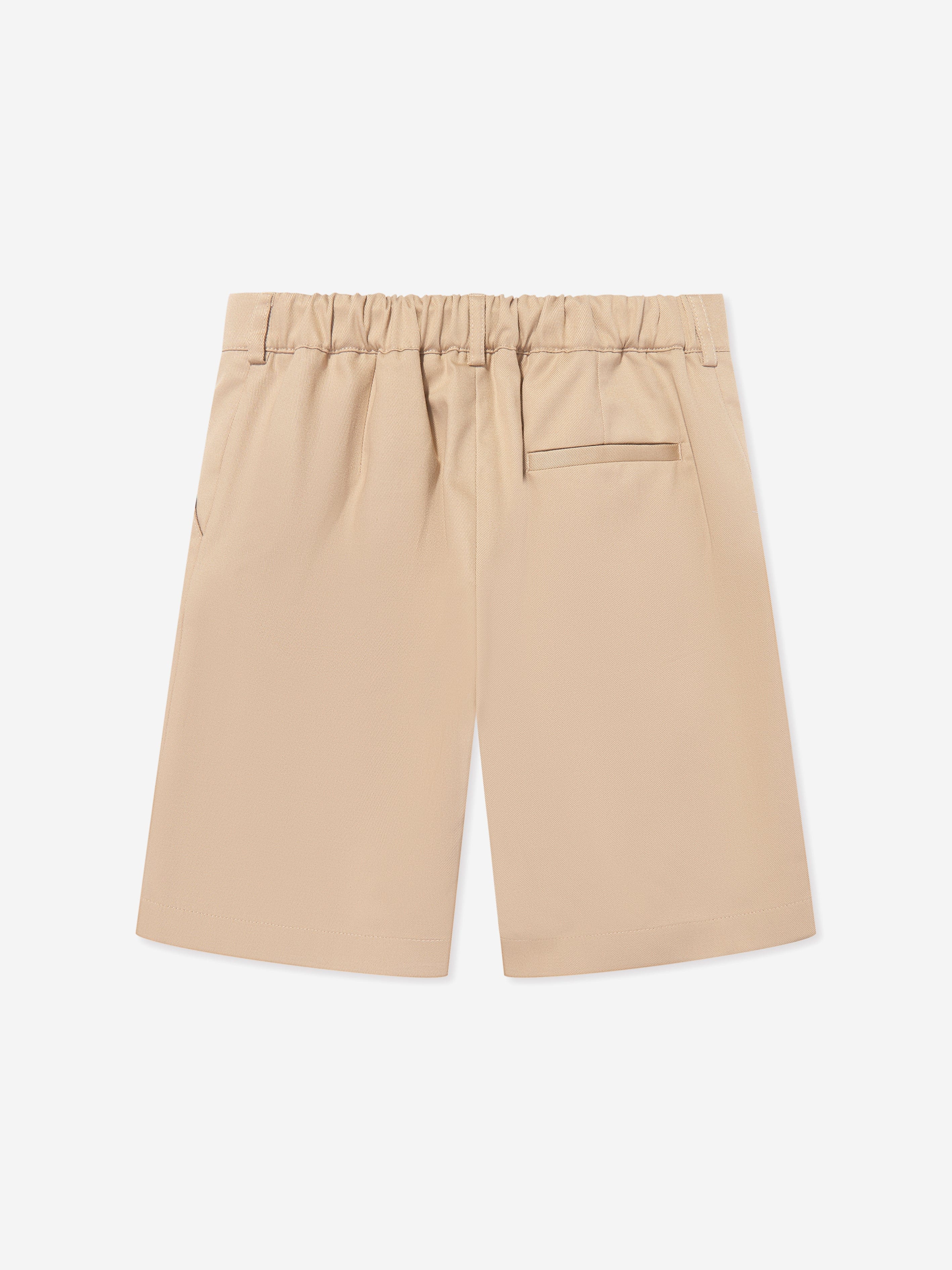 Versace Boys Gabardine Shorts in Beige