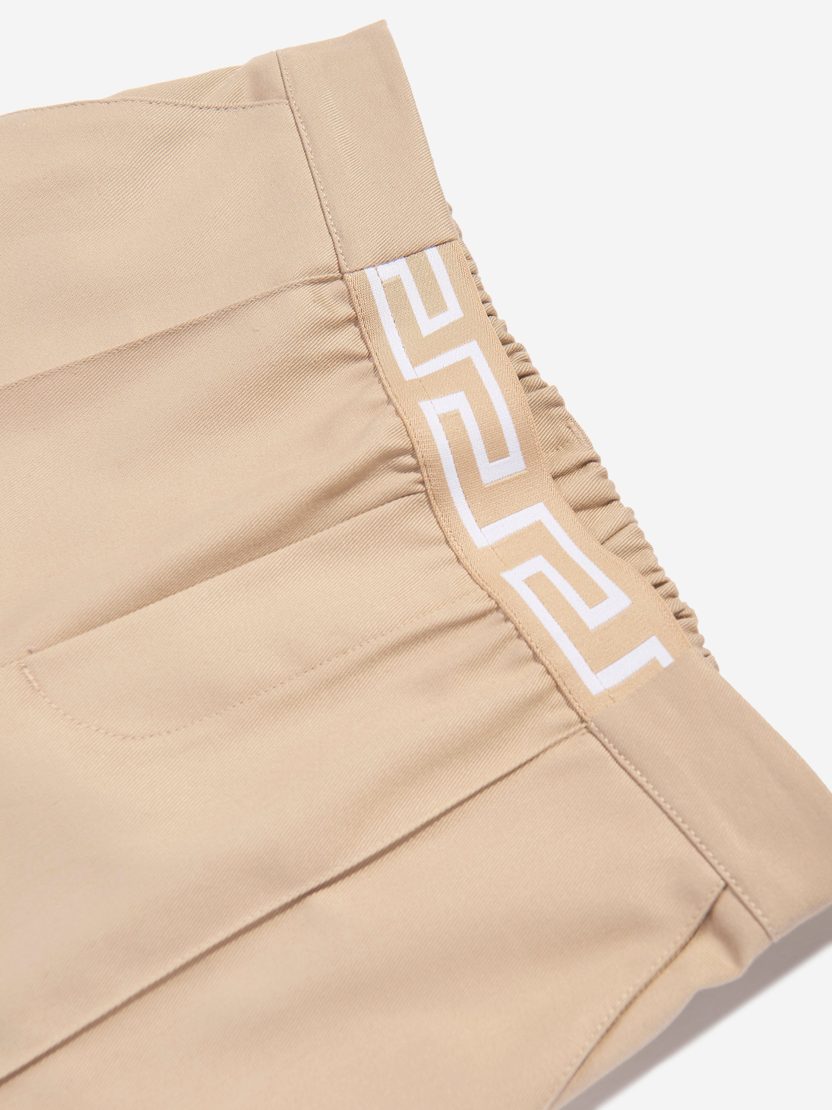 Versace Boys Gabardine Shorts in Beige