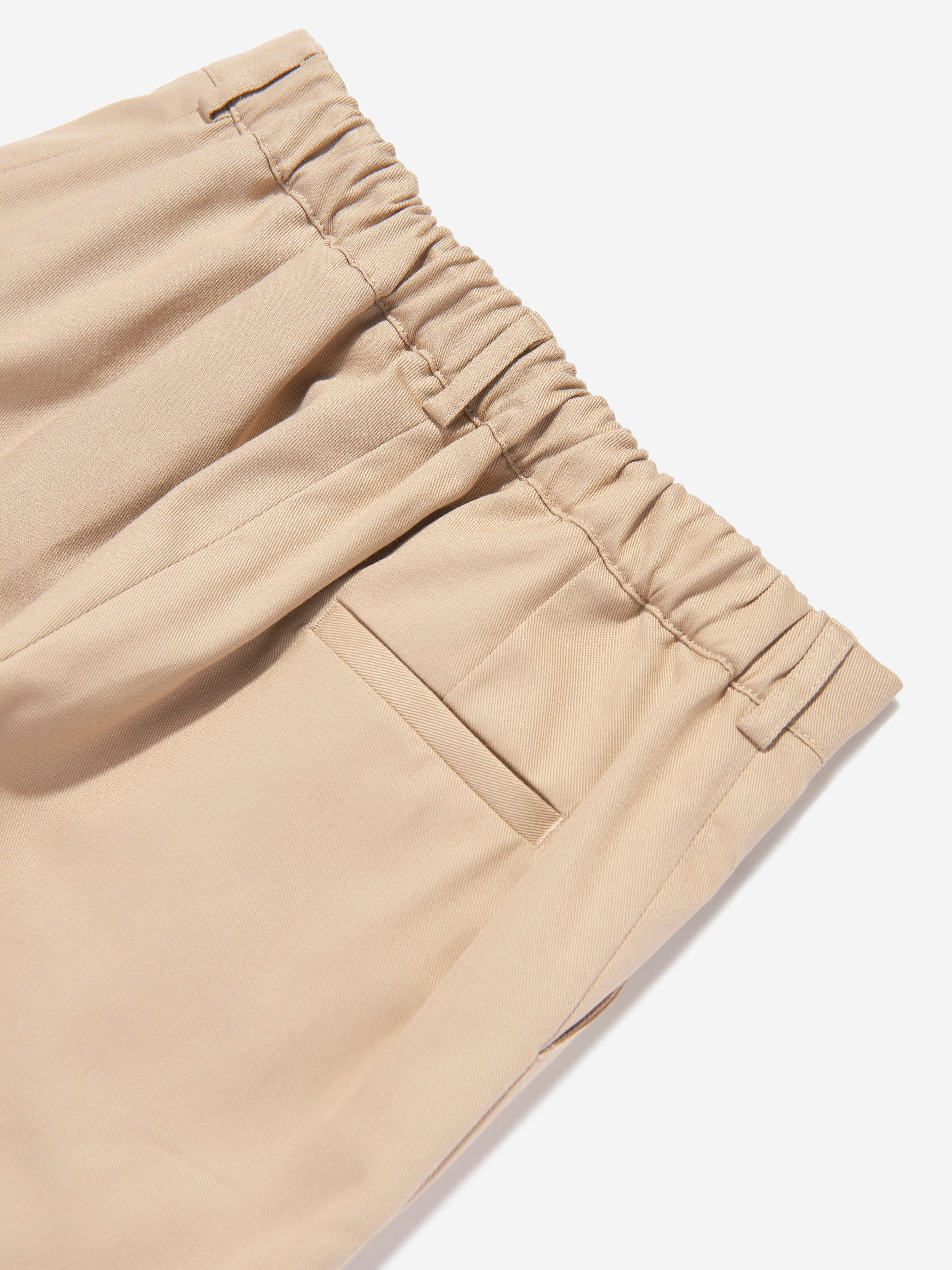 Versace Boys Gabardine Shorts in Beige