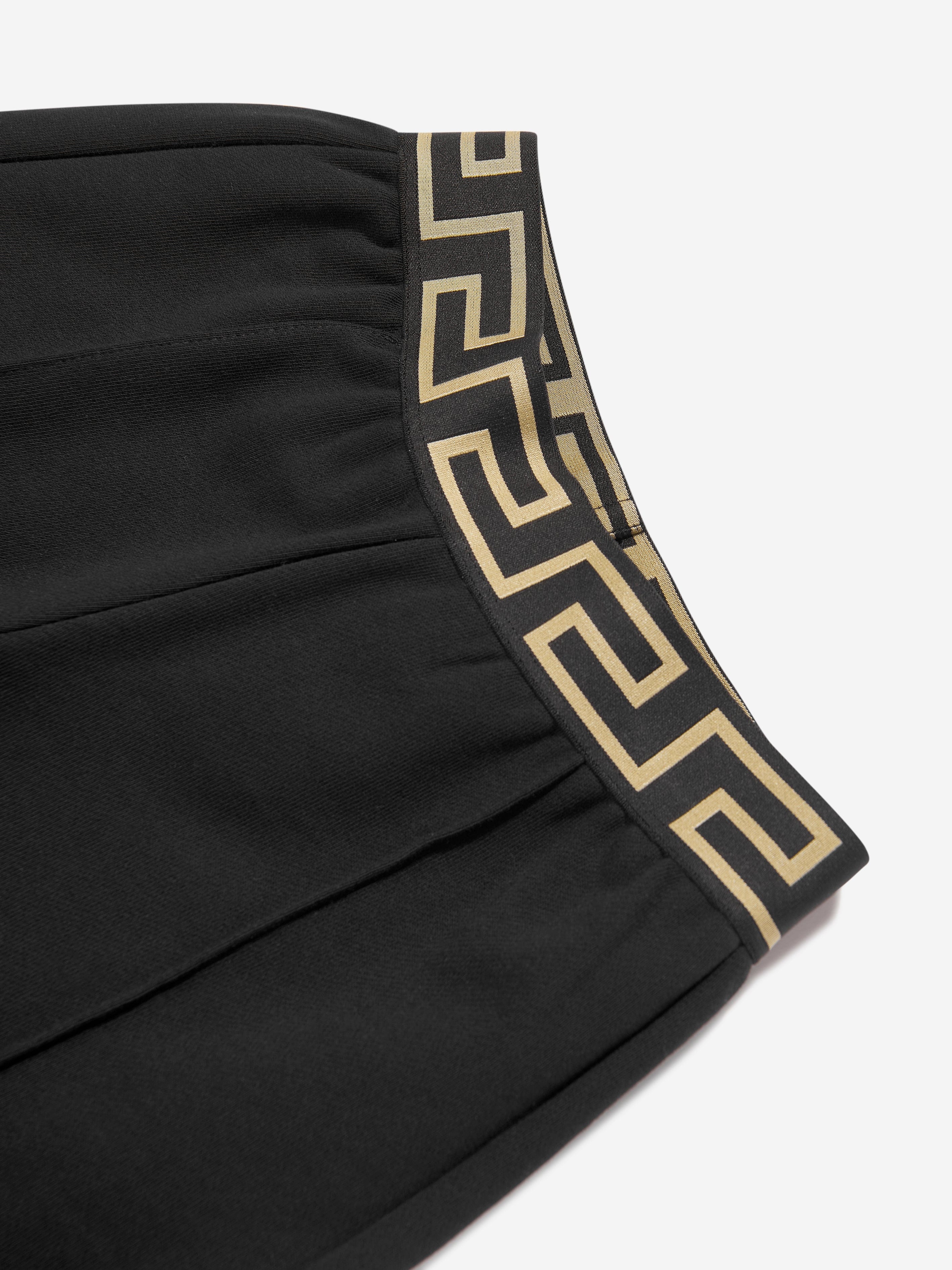 Versace Boys Embroidered Logo Shorts in Black