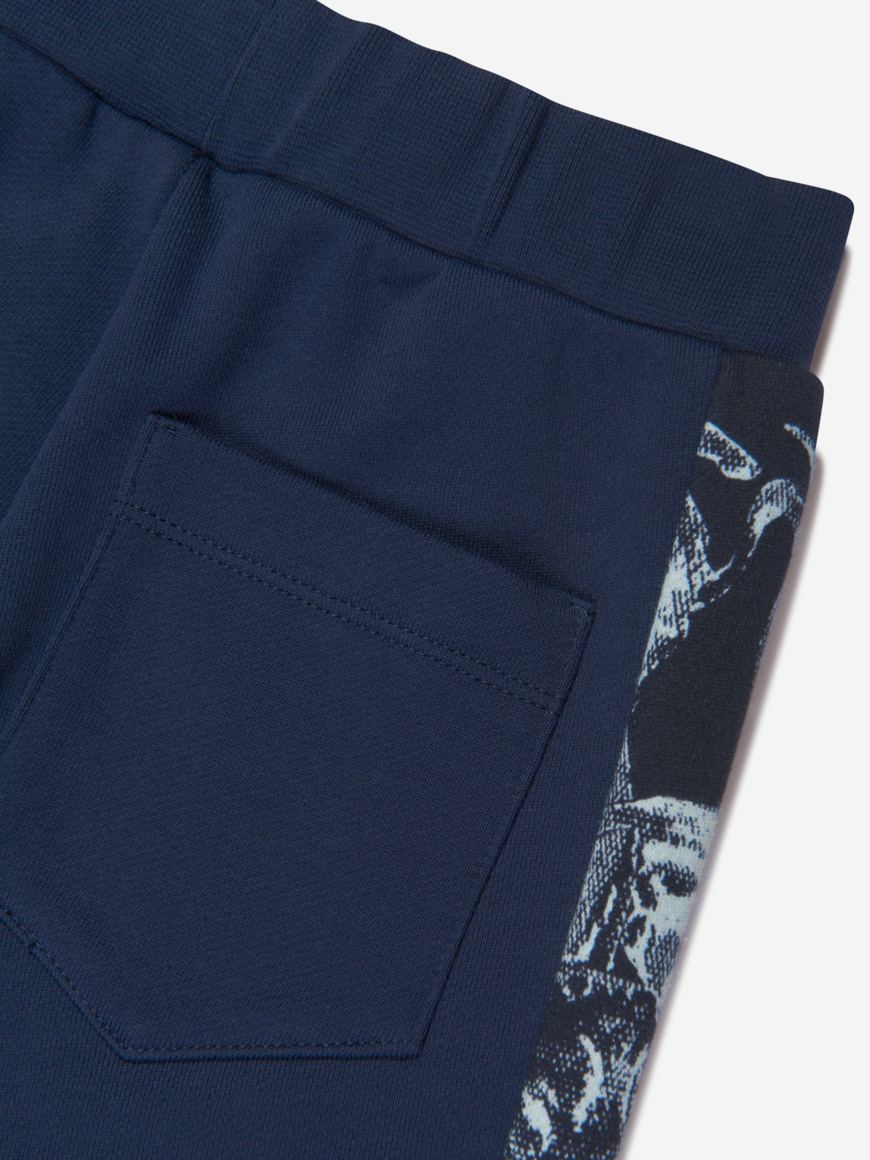 Versace Boys Barocco Logo Joggers in Navy