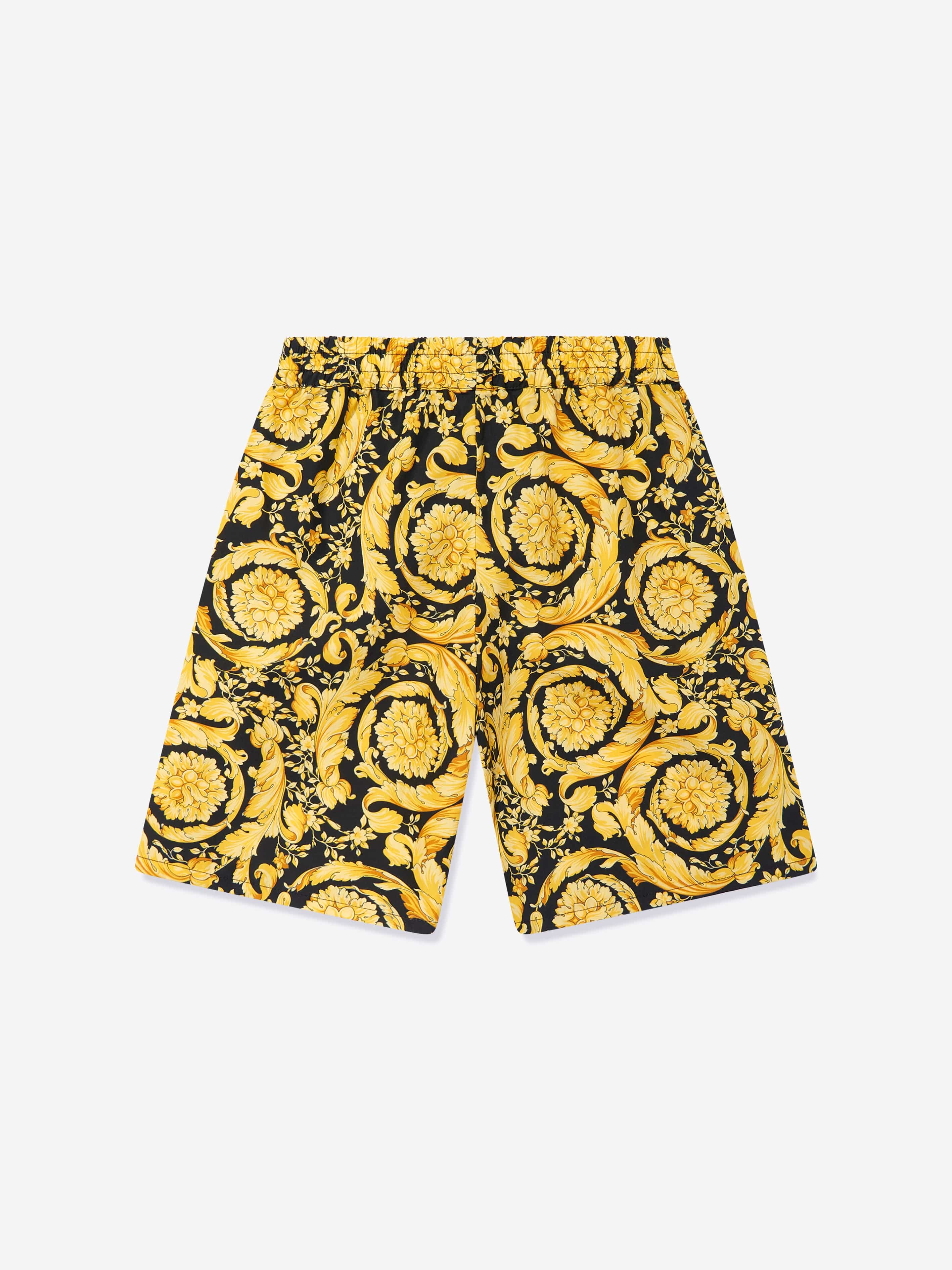 Versace Boys Barocco Print Shorts in Gold