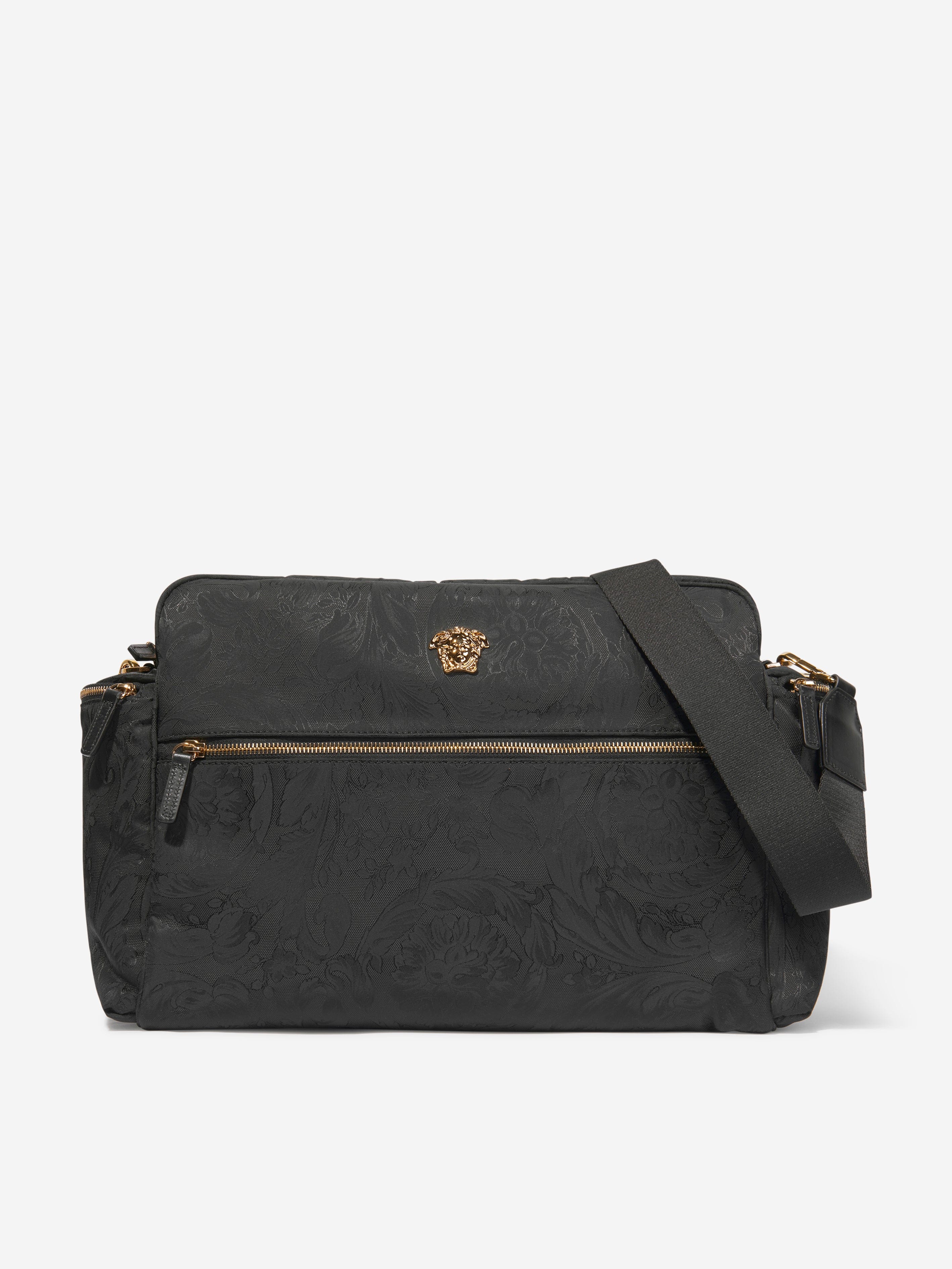 Versace Baby Barocco Logo Changing Bag in Black