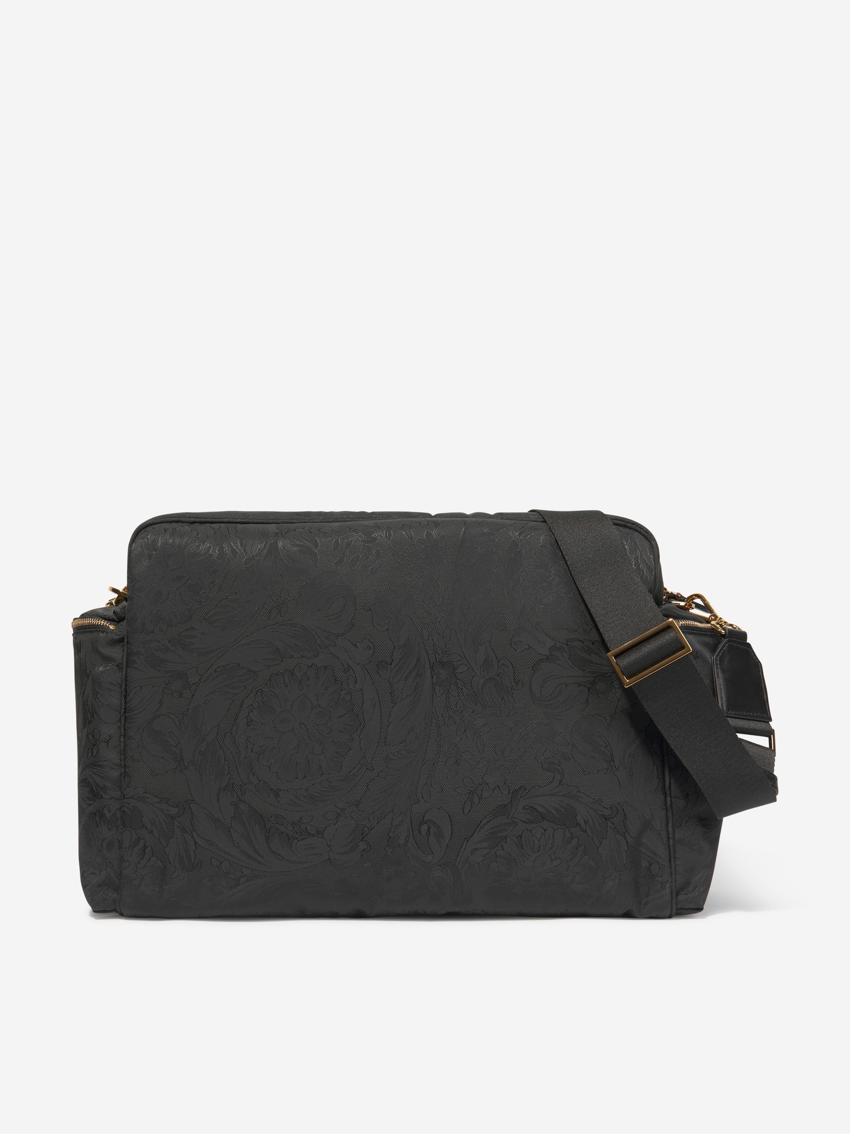 Versace Baby Barocco Logo Changing Bag in Black