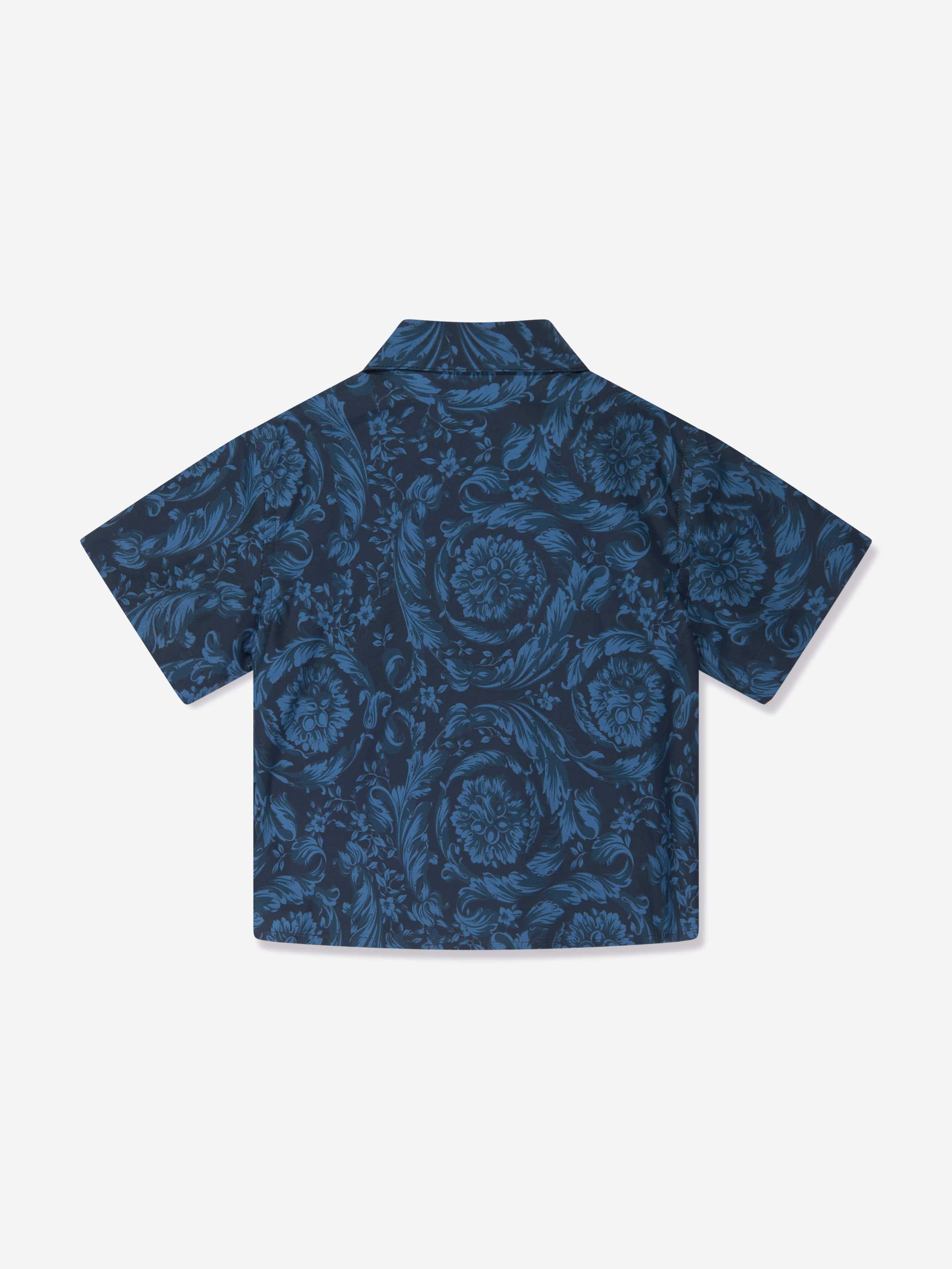 Versace Baby Boys Barocco Shirt in Navy