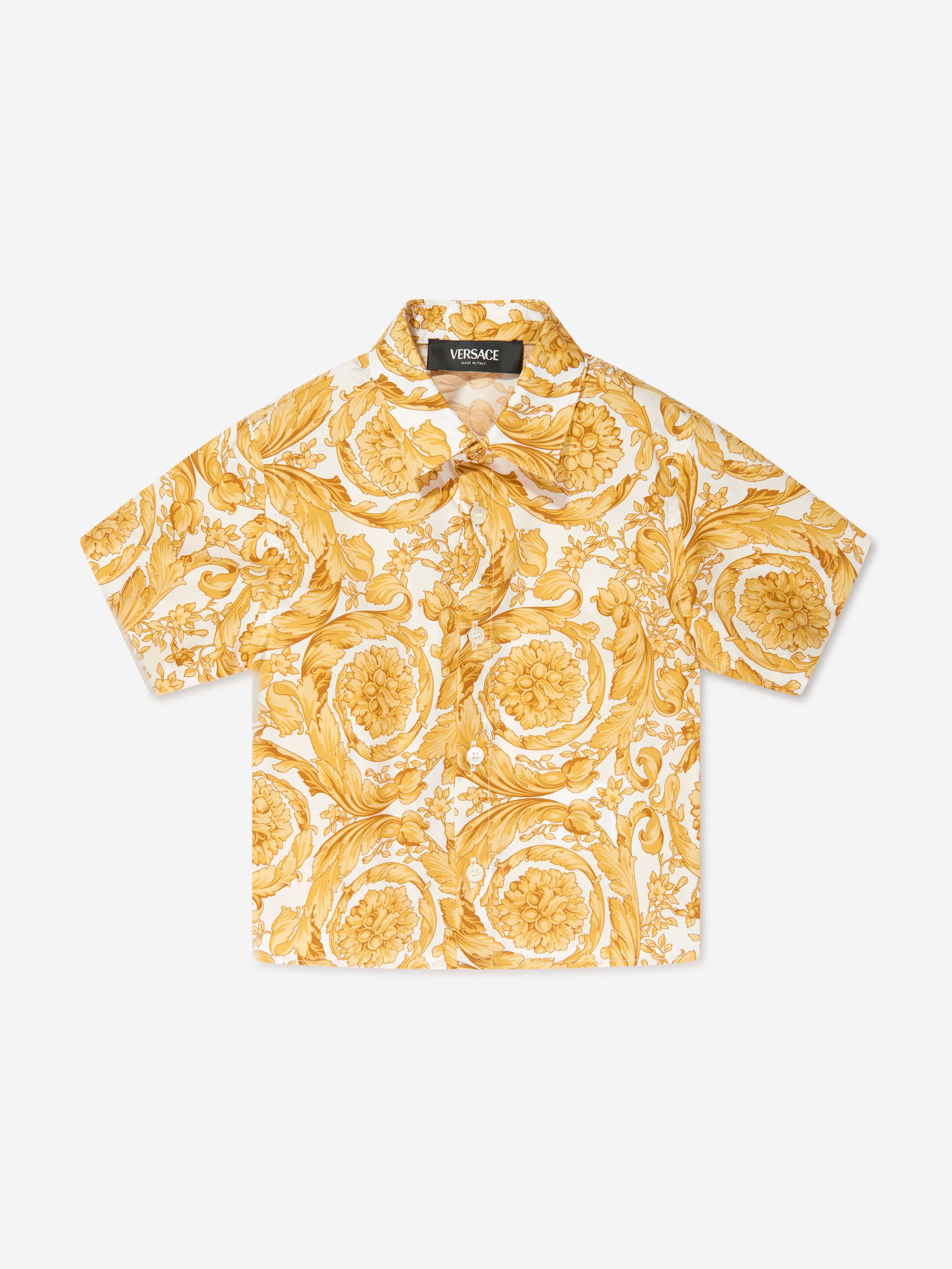 Versace Baby Boys Barocco Shirt in Gold