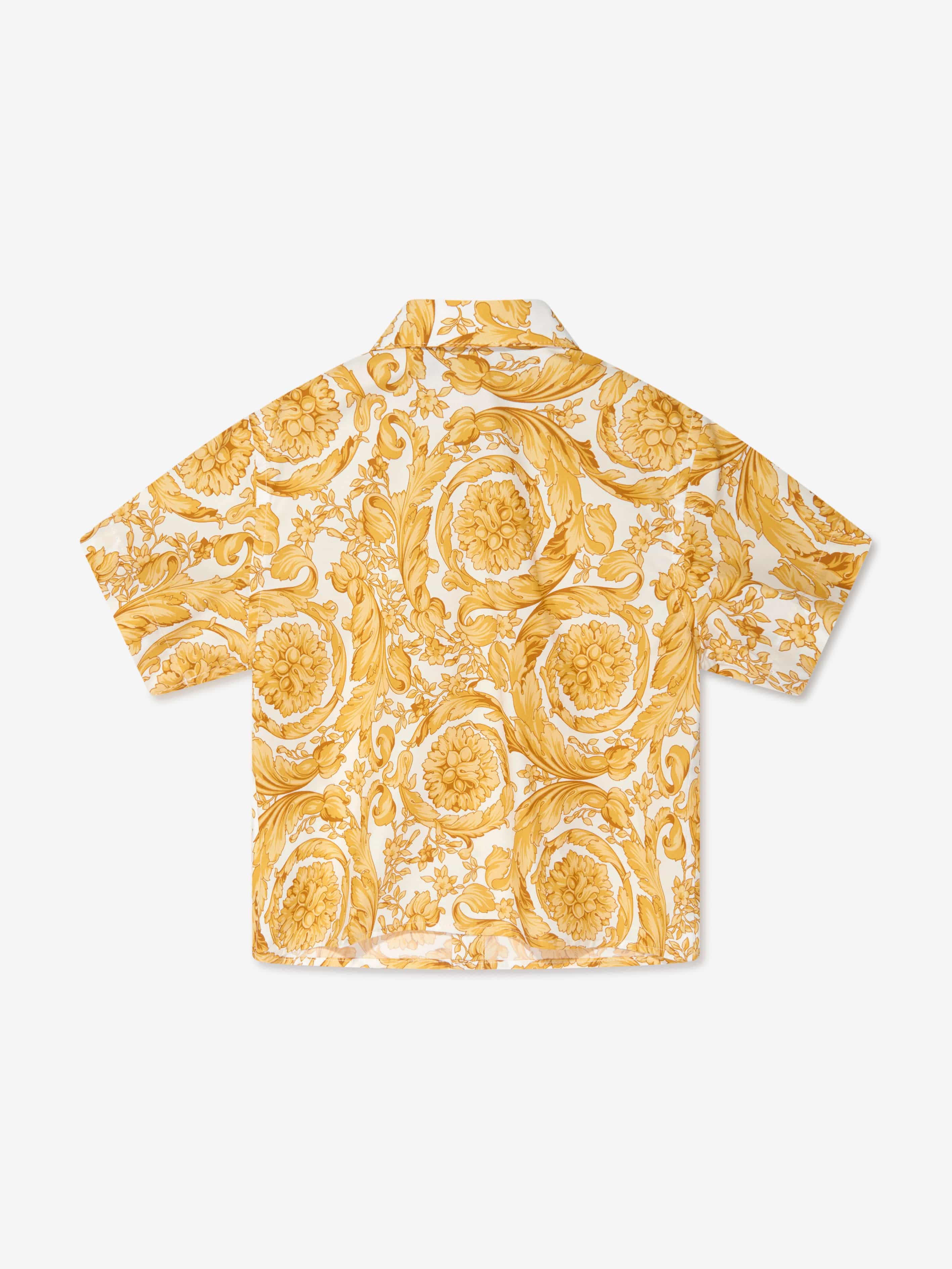 Versace Baby Boys Barocco Shirt in Gold