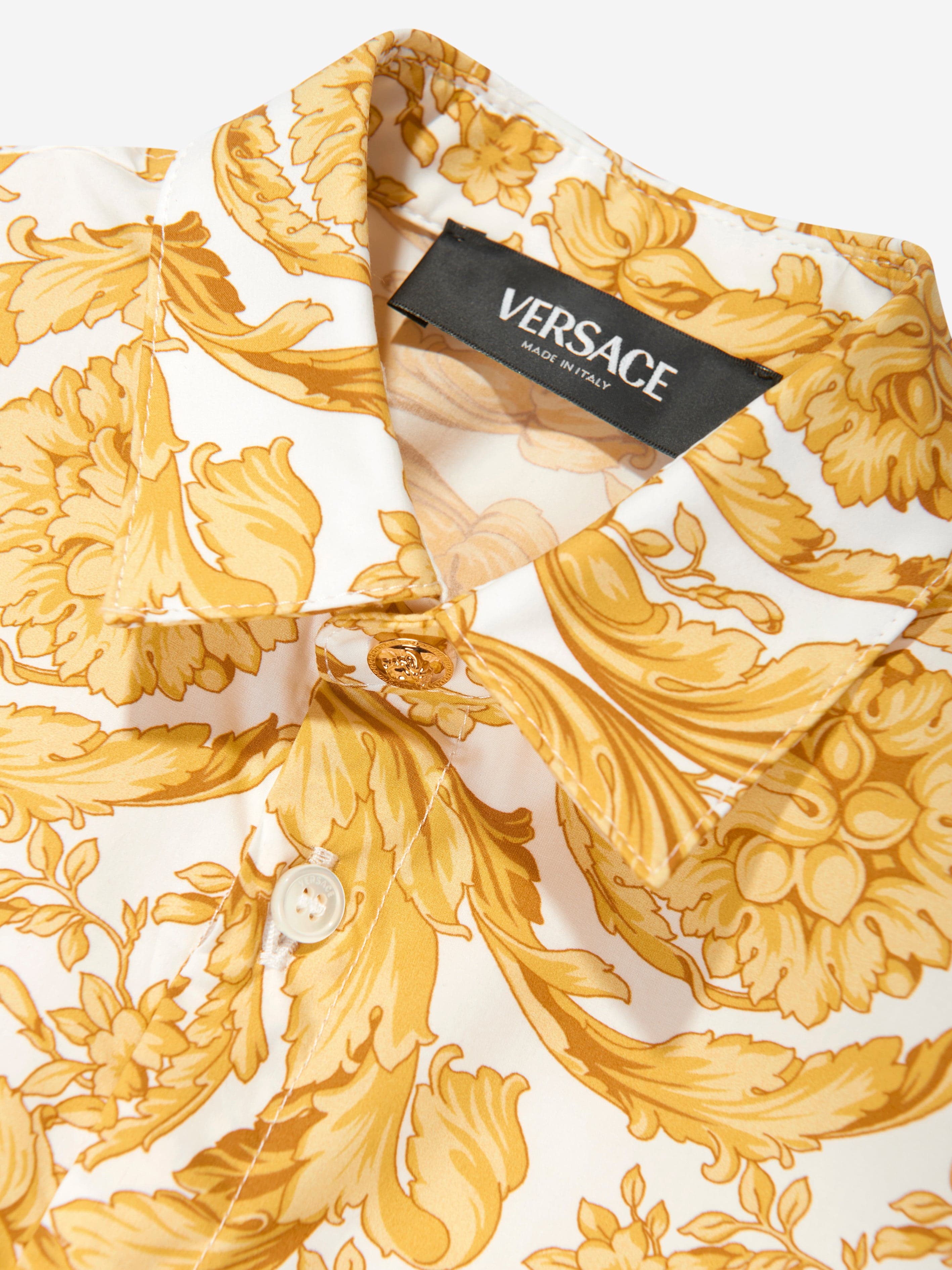 Versace Baby Boys Barocco Shirt in Gold