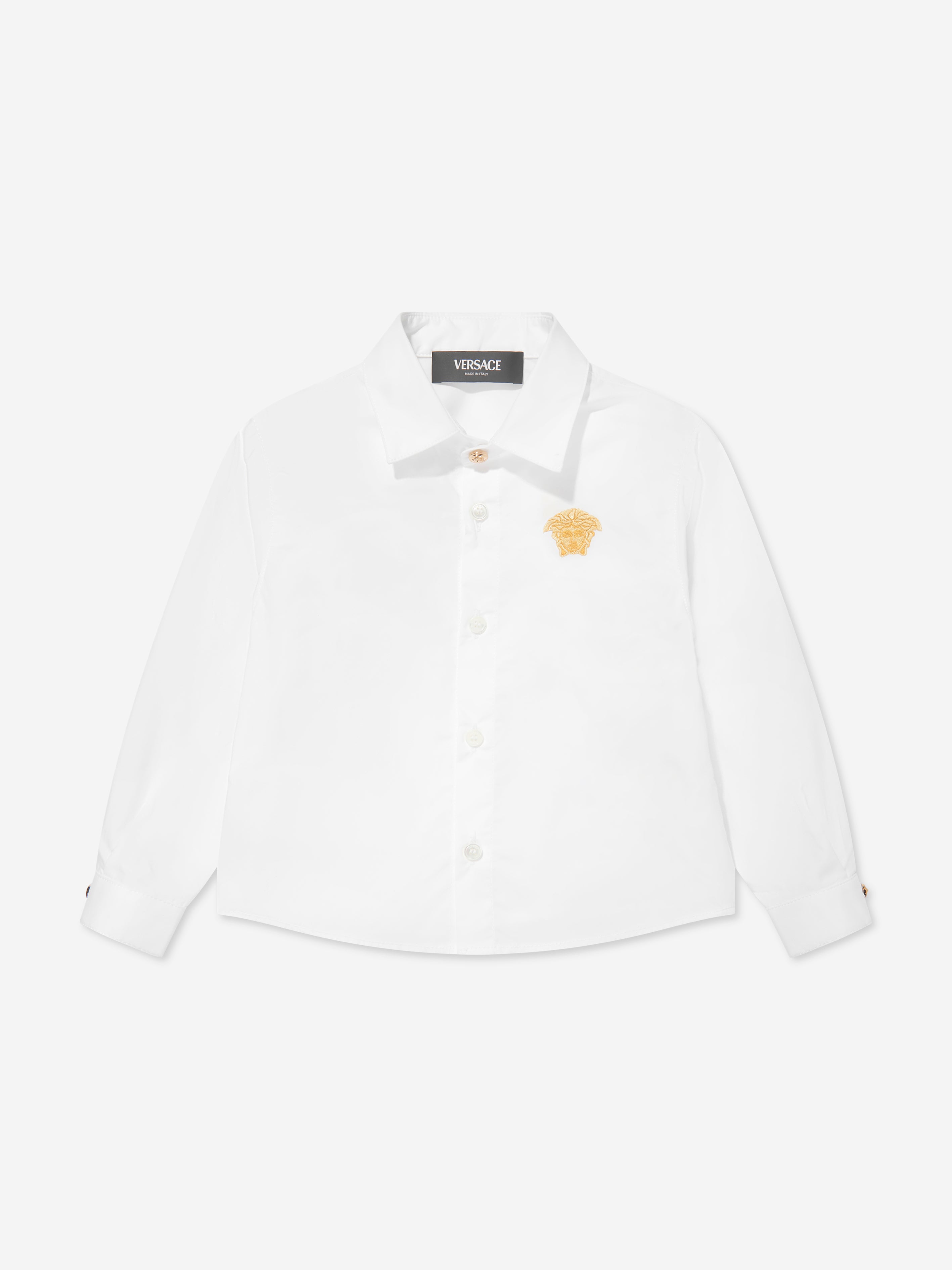 Versace Baby Boys Embroidered Logo Shirt in White