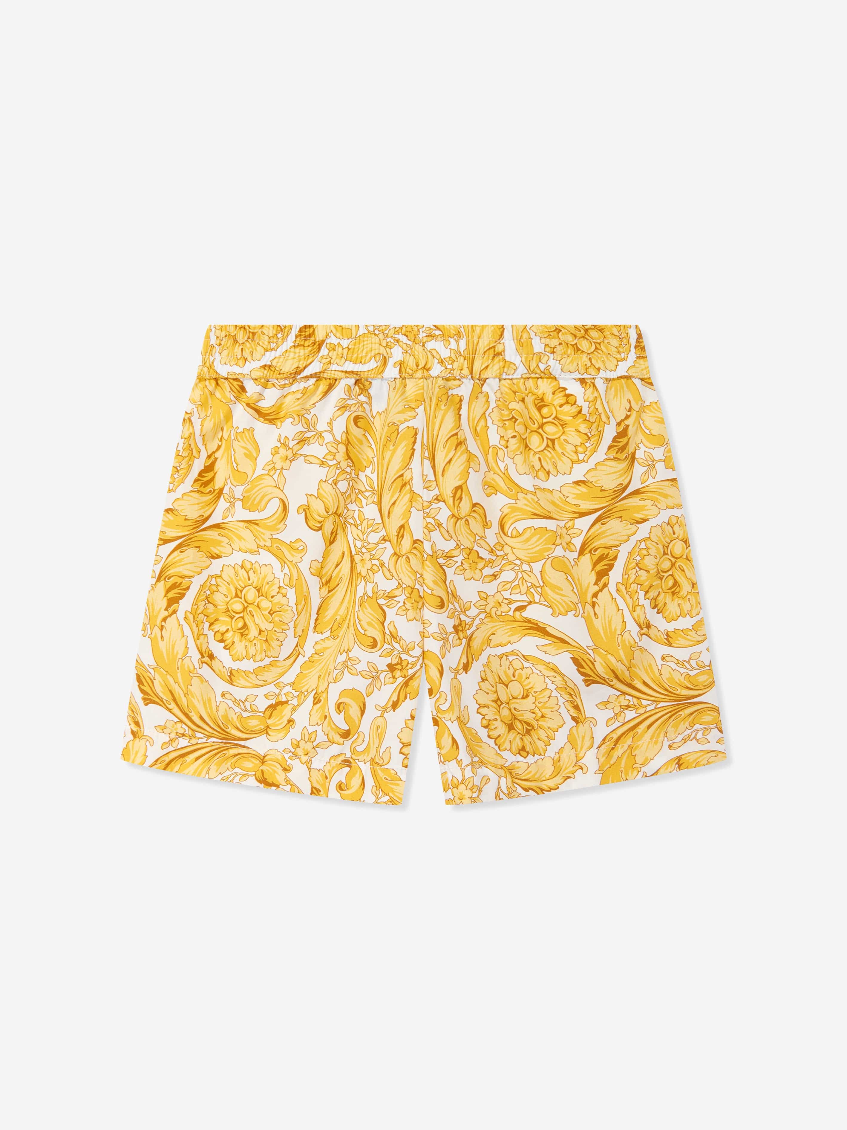 Versace Baby Barocco Print Shorts in Gold