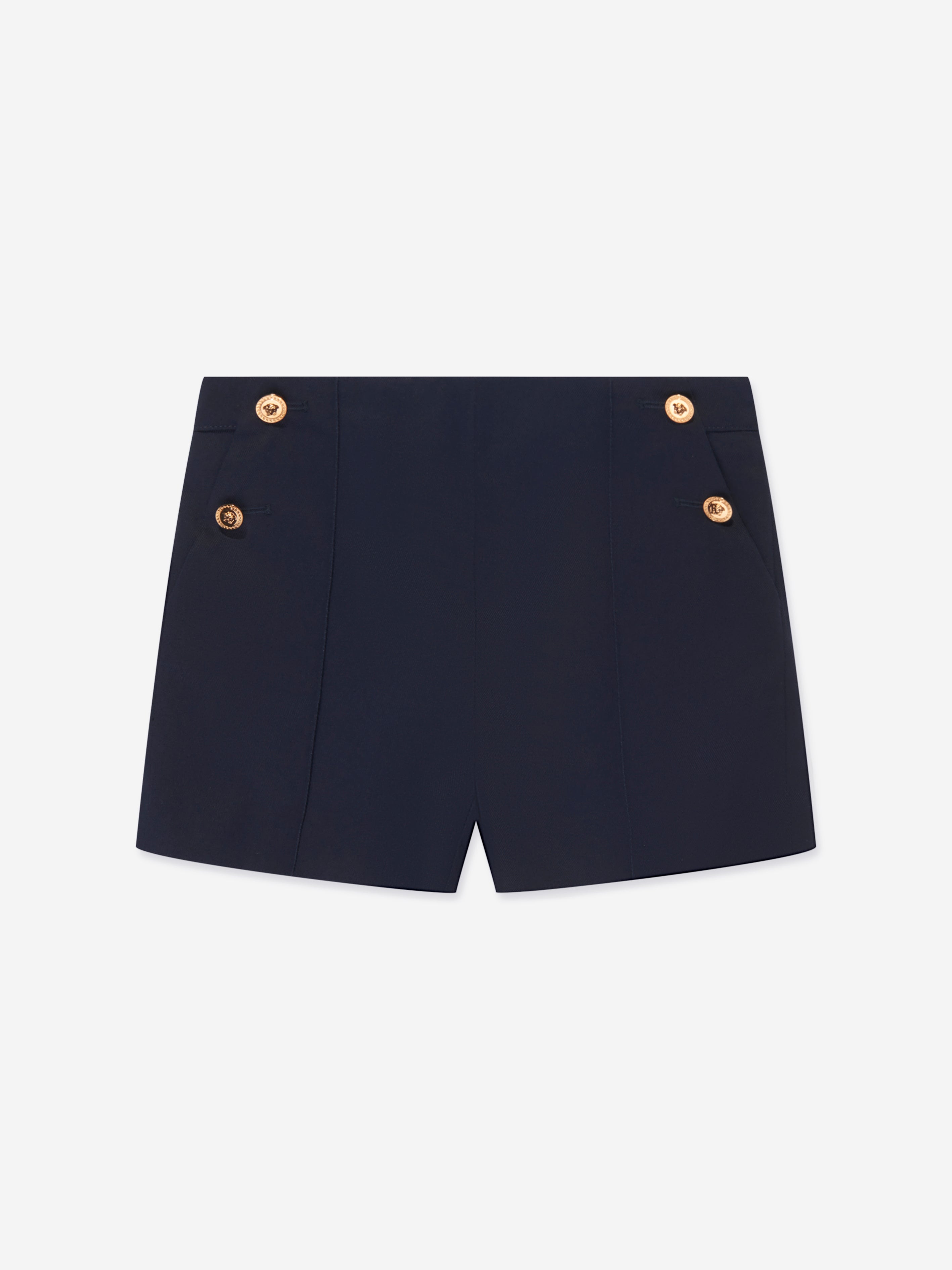 Versace Baby Girls Gabardine Shorts in Navy