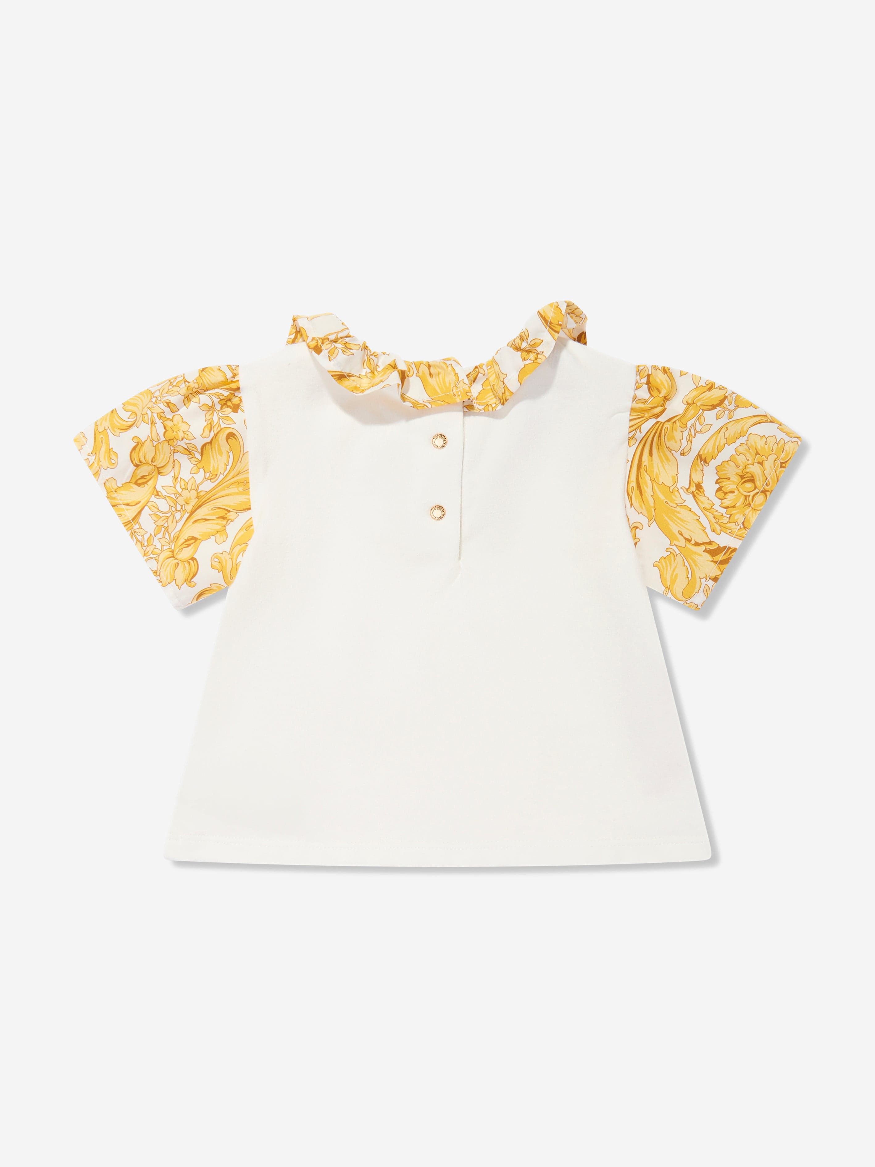 Versace Baby Girls Barocco Logo T-Shirt in White