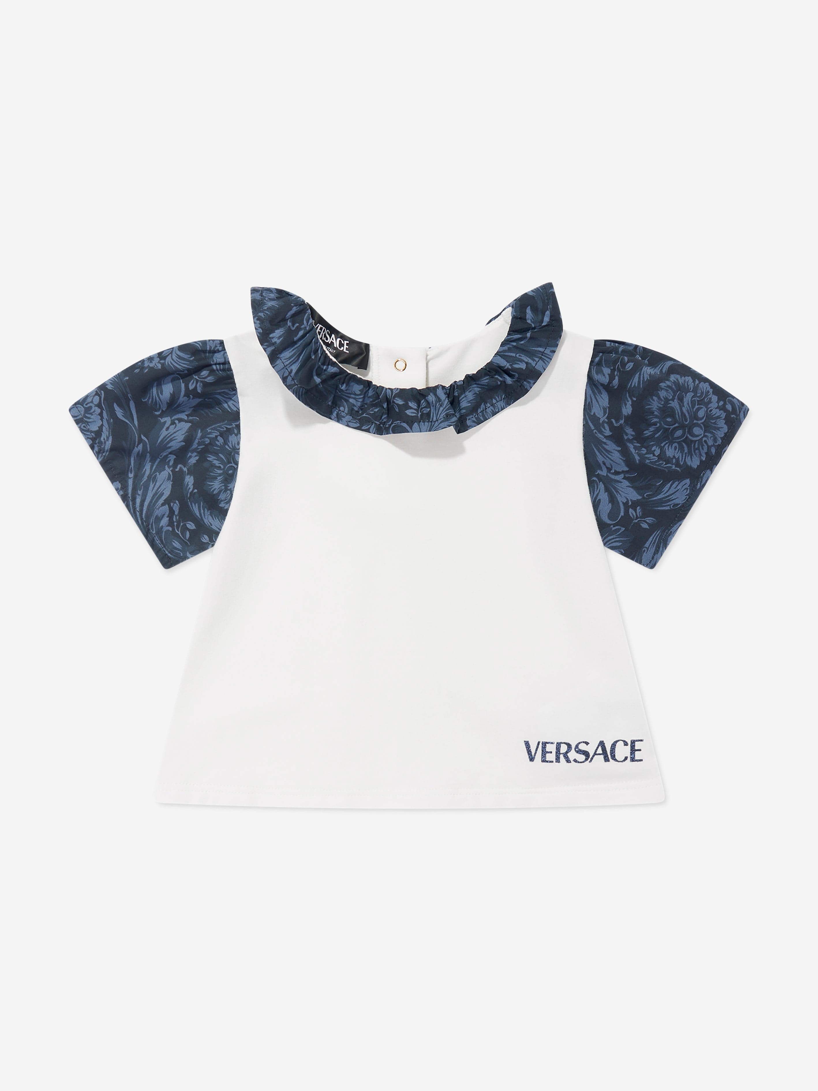 Versace Baby Girls Barocco Logo T-Shirt in White