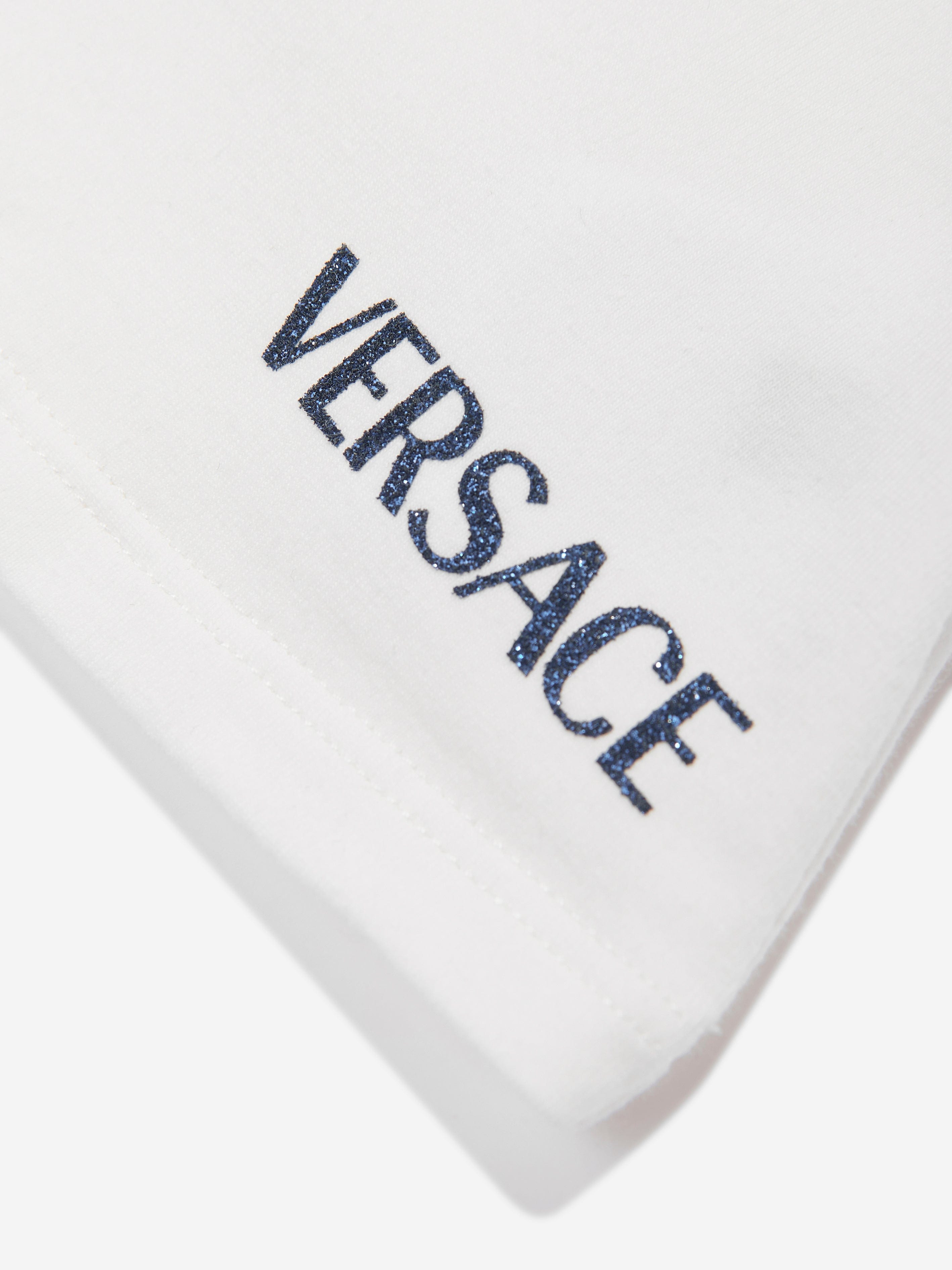 Versace Baby Girls Barocco Logo T-Shirt in White