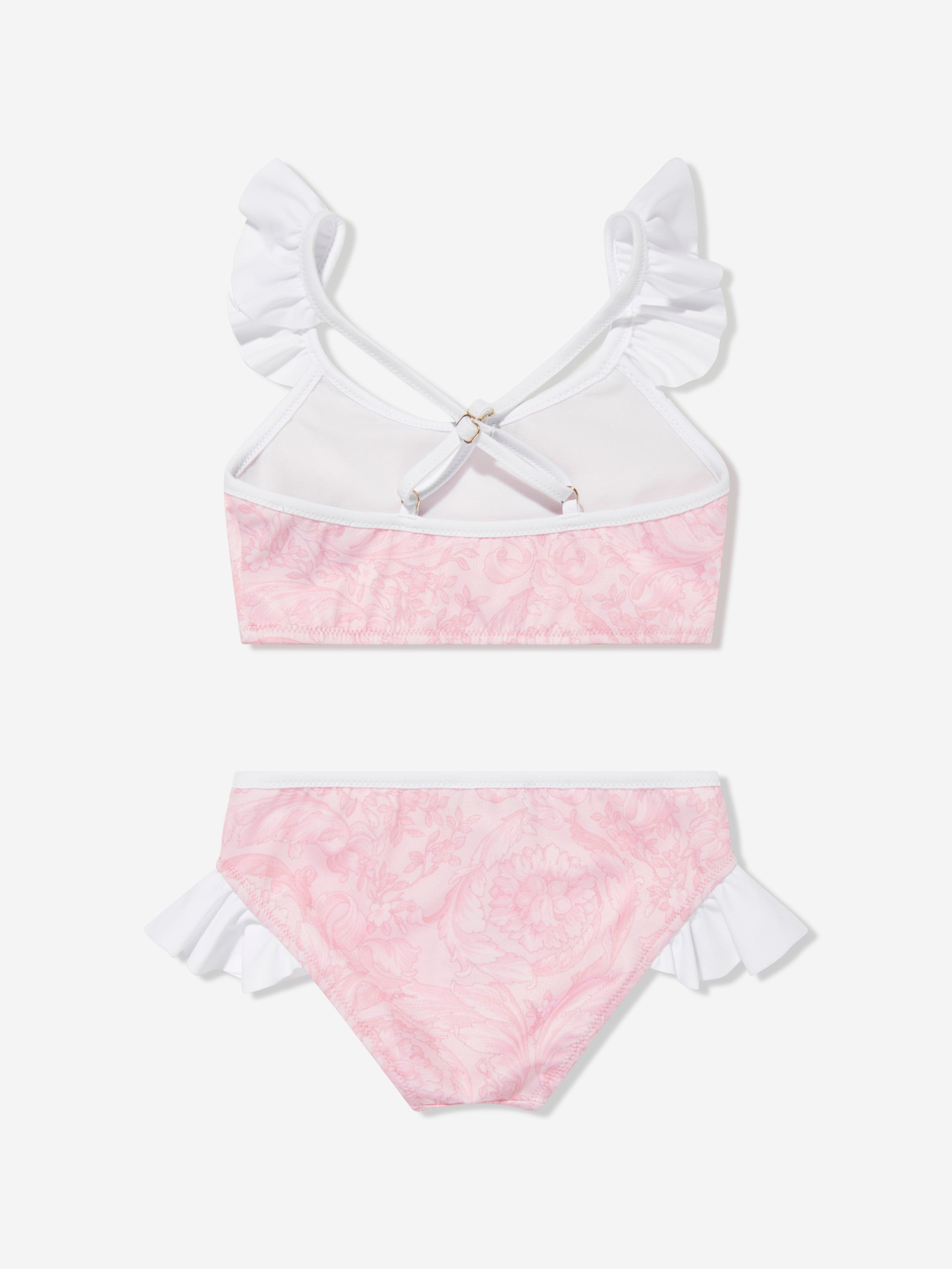 Versace Girls Barocco Print Bikini in Pink