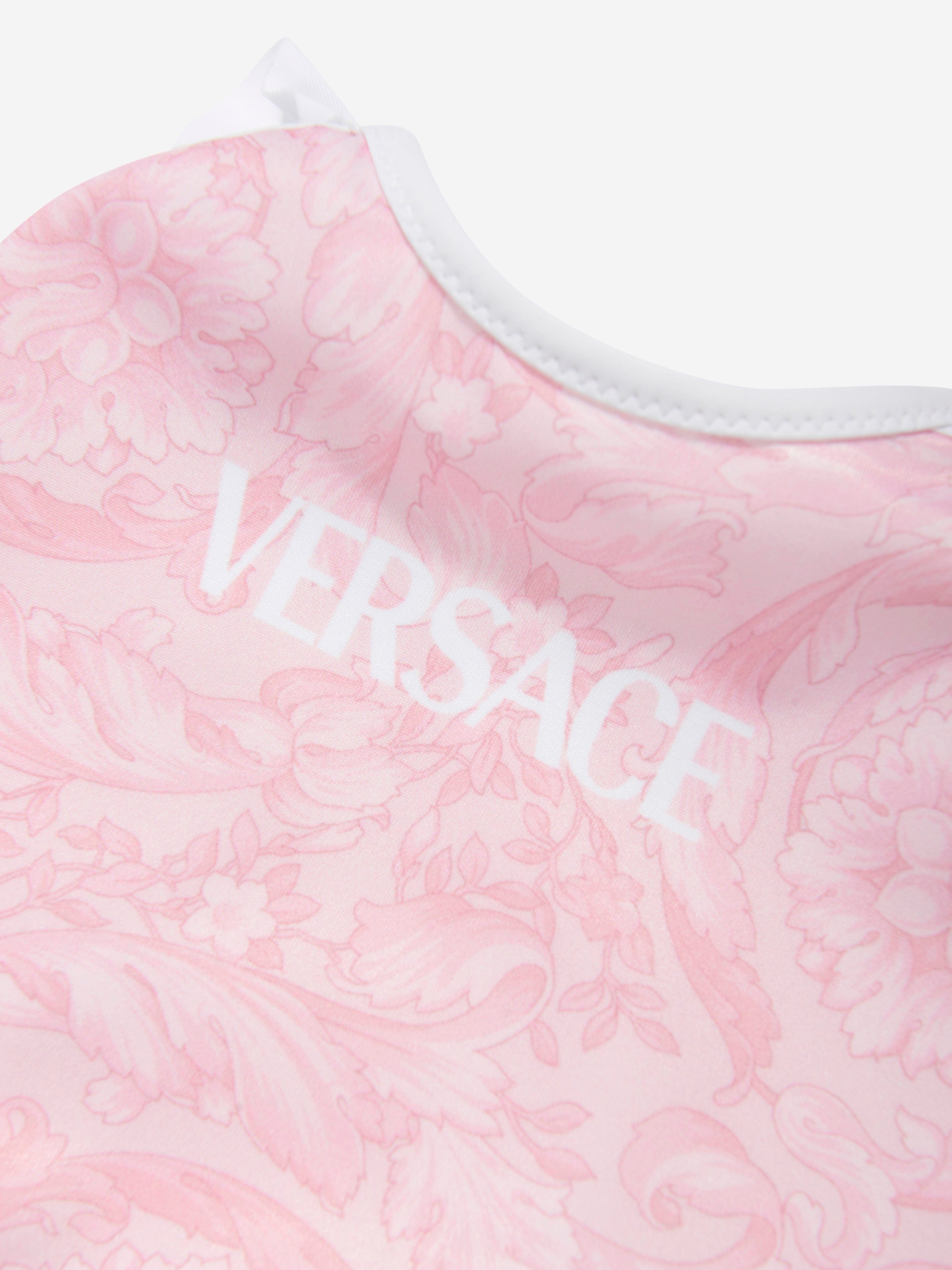 Versace Baby Girls Barocco Print Swimsuit in Pink