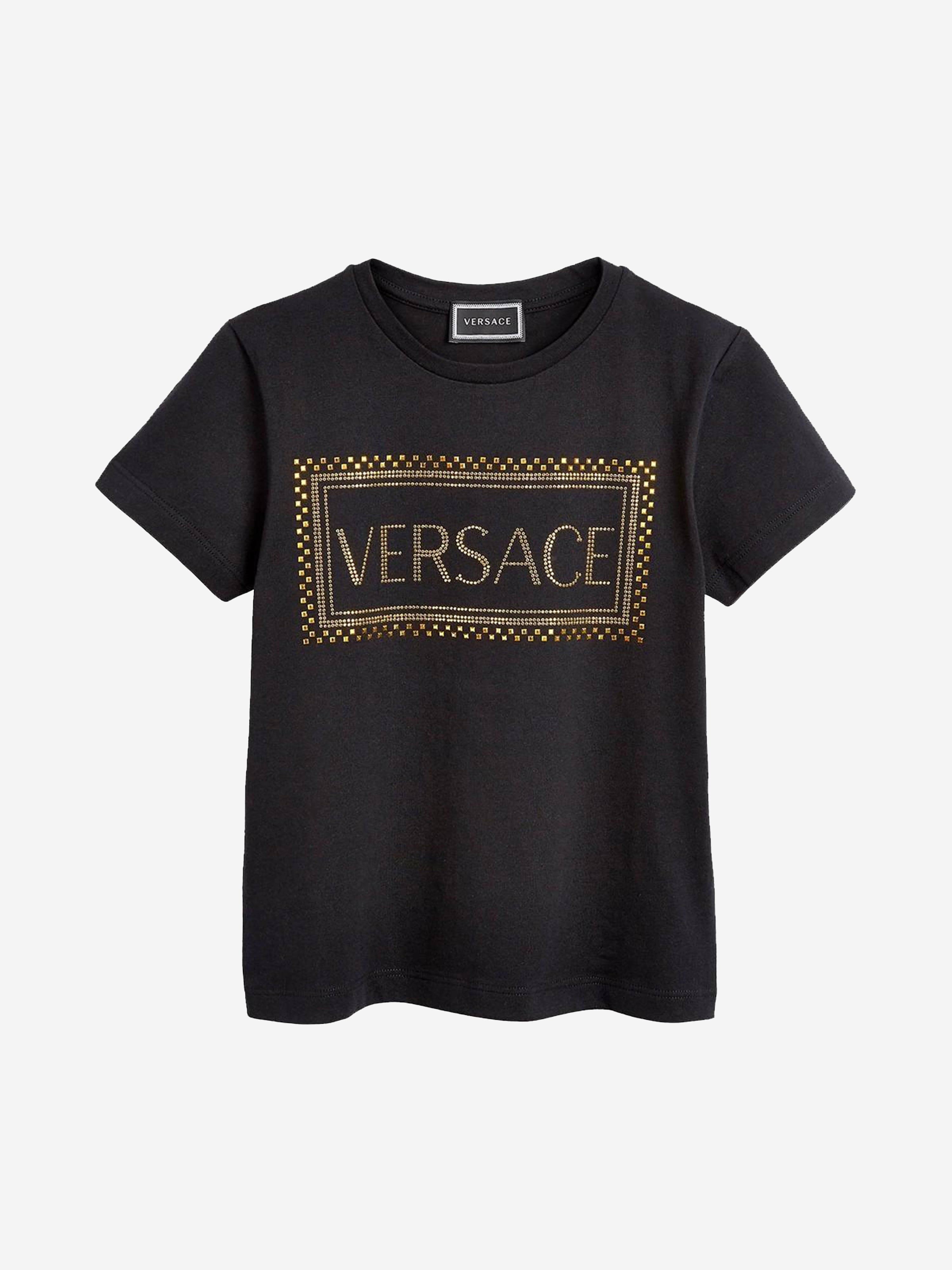 Versace Girls Stud Logo T-Shirt