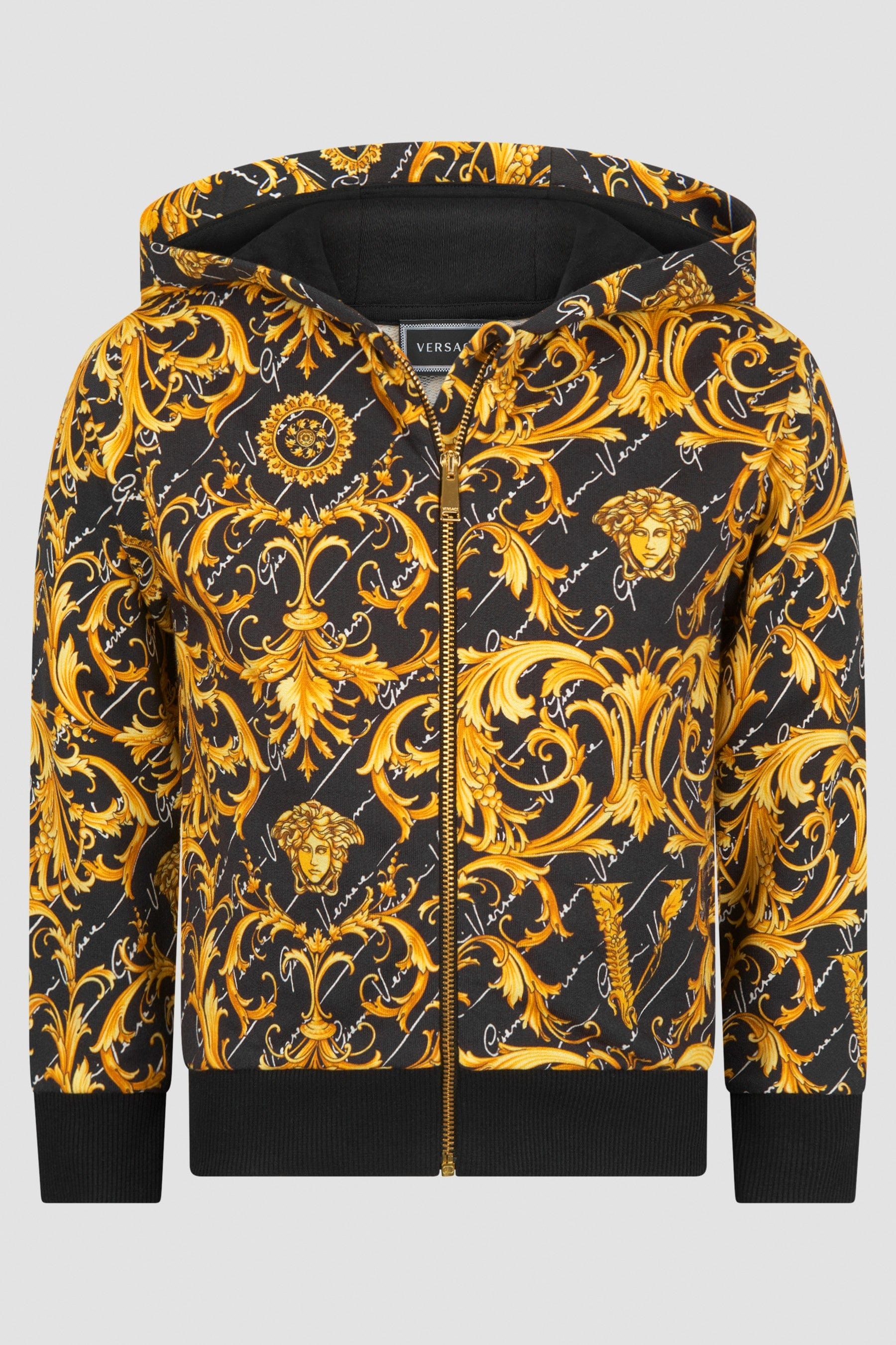 Versace Girls Baroque Cotton Zip Up Top