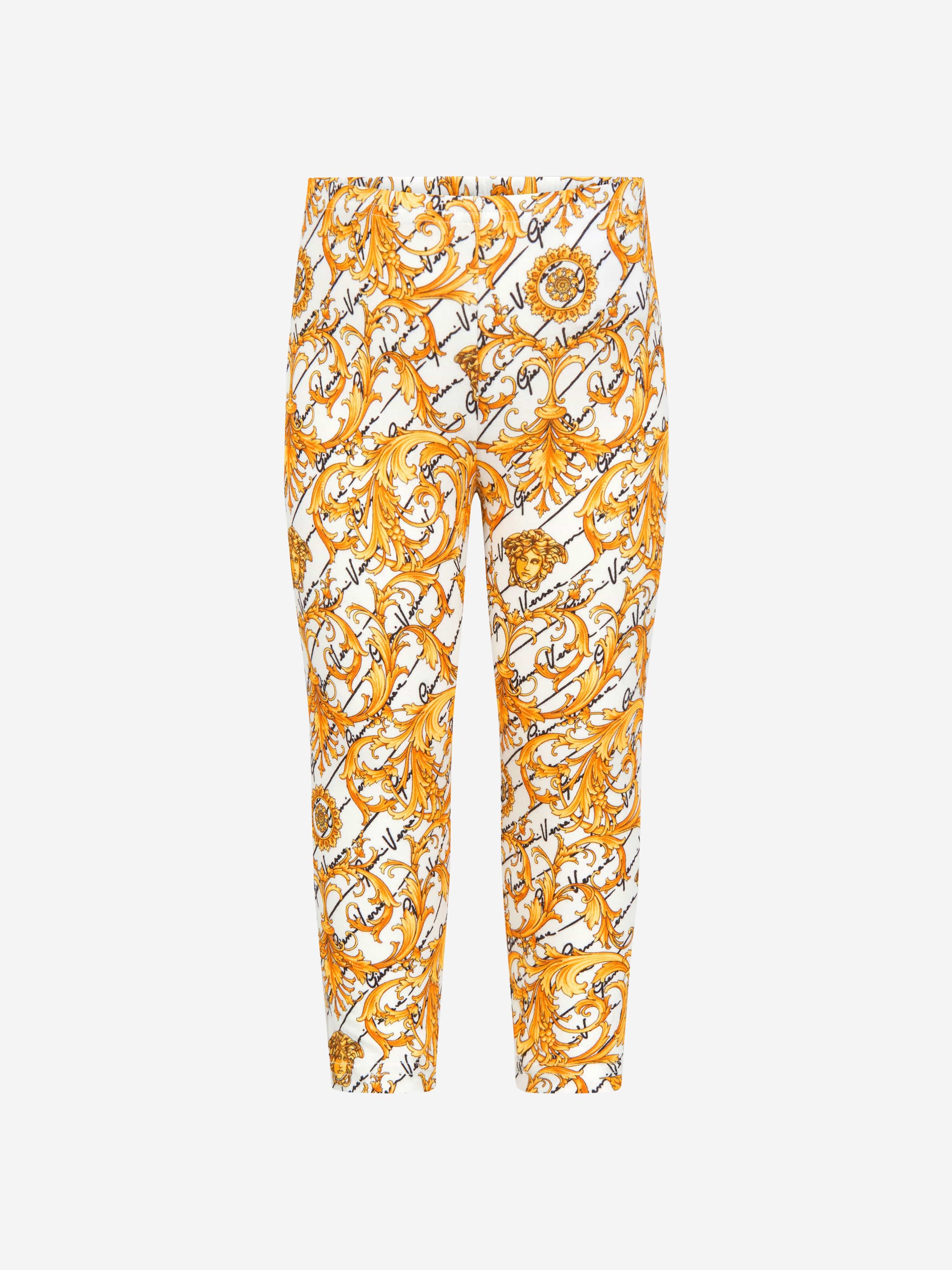 Versace Baby Girls Baroque Cotton Leggings