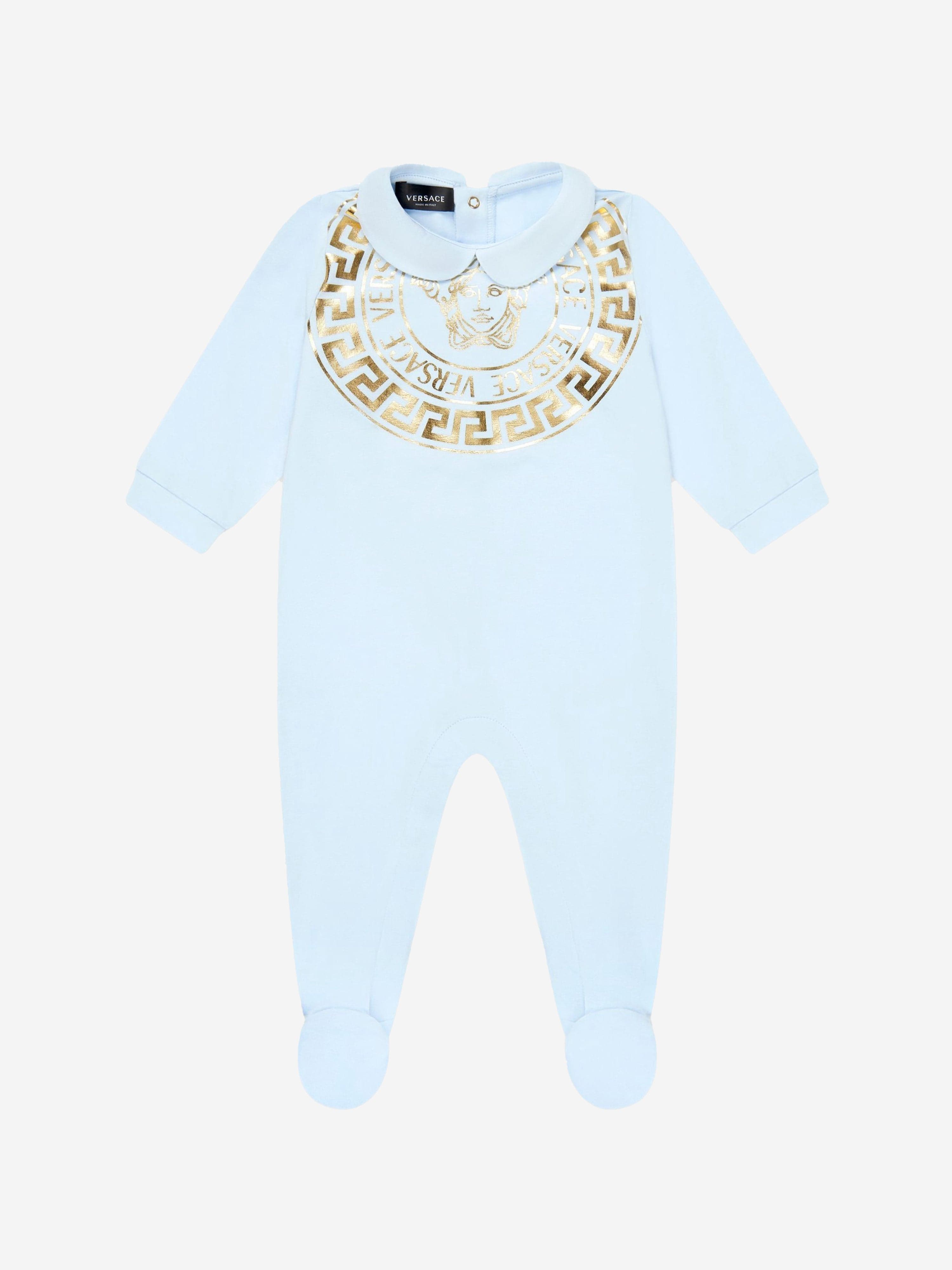 Versace Baby Boys Cotton Medusa Logo Babygrow And Hat Gift Set (2 Piece)