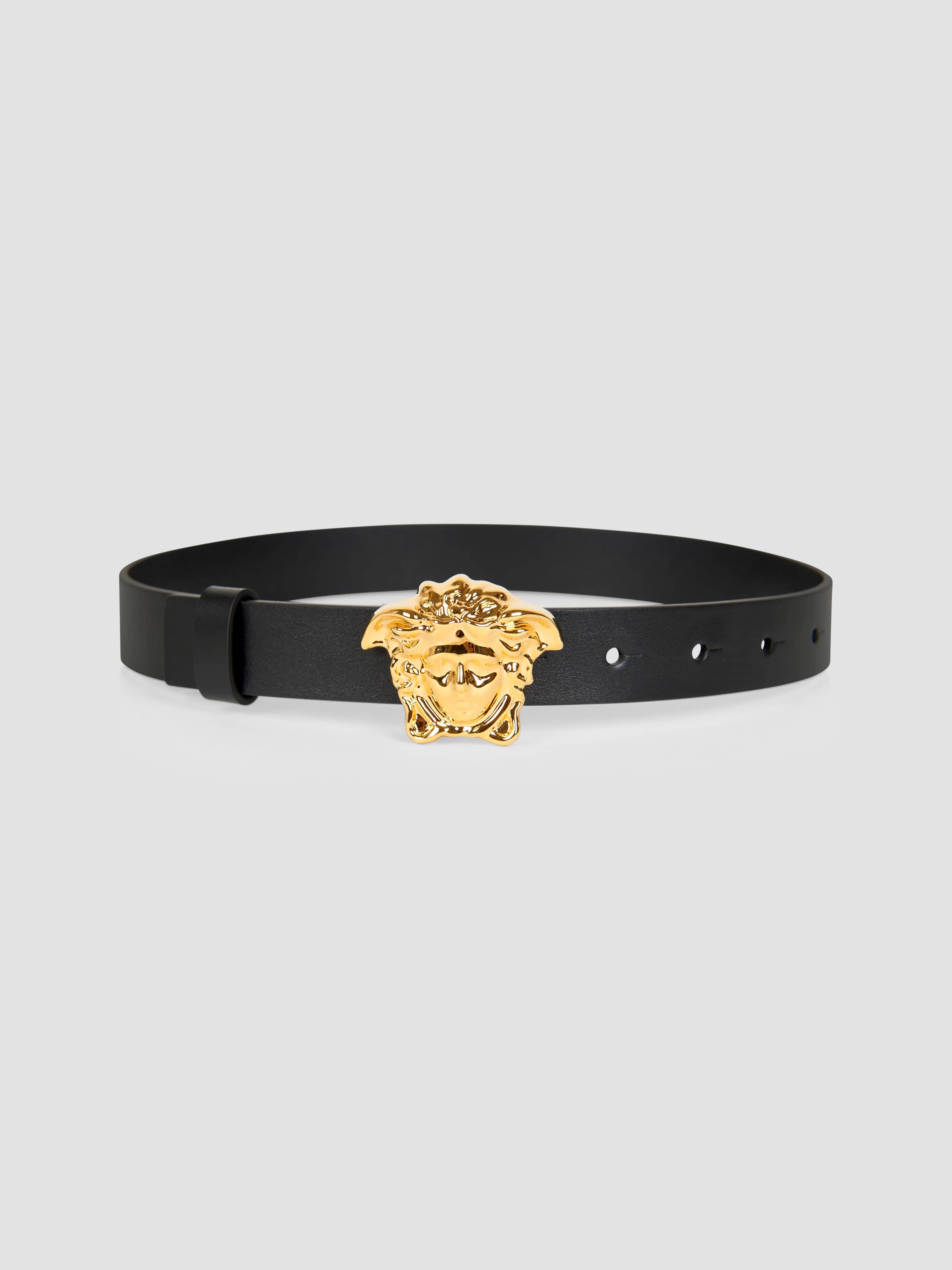 Versace Unisex Leather Medusa Buckle Belt