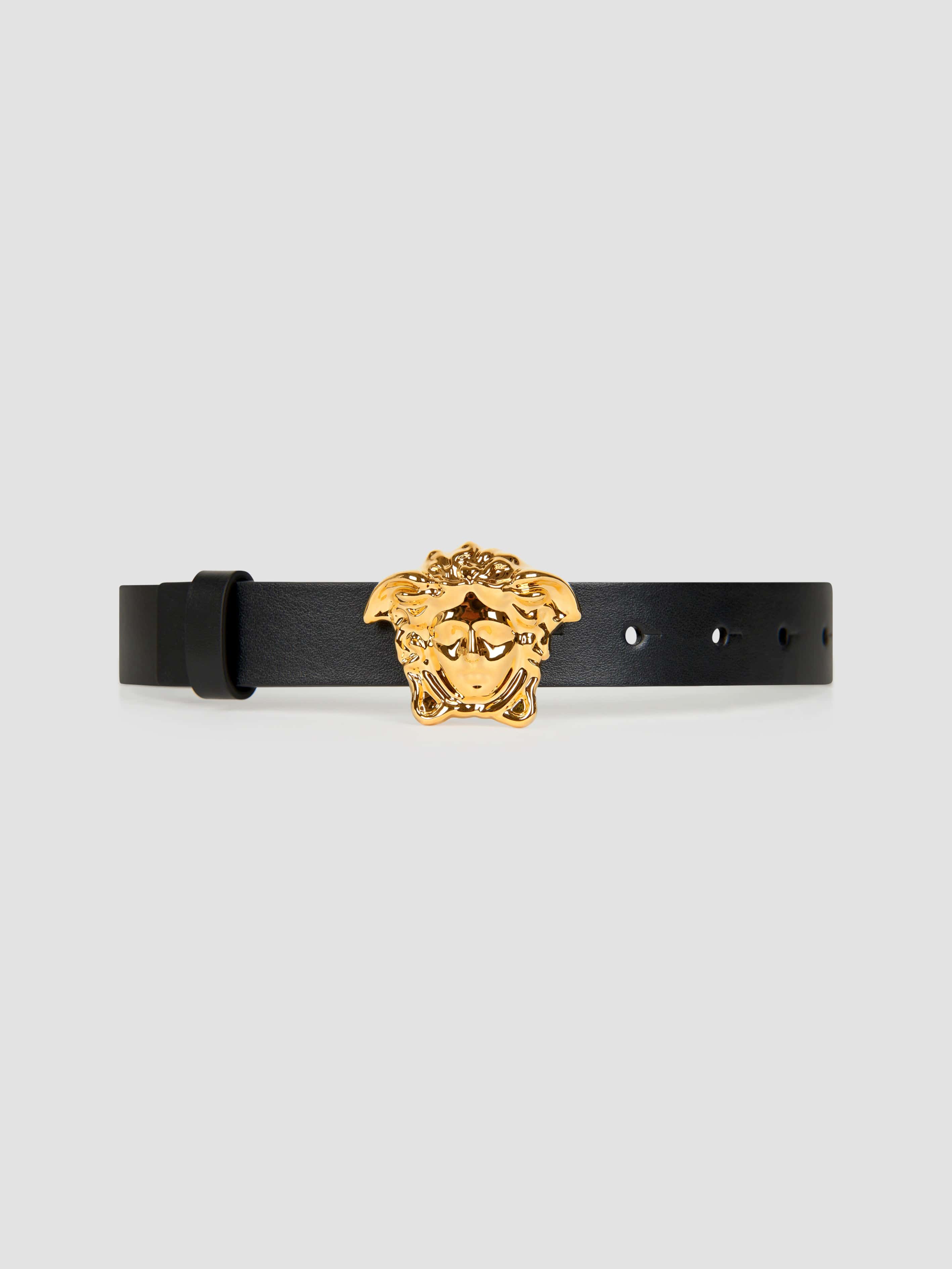 Versace Unisex Leather Medusa Buckle Belt