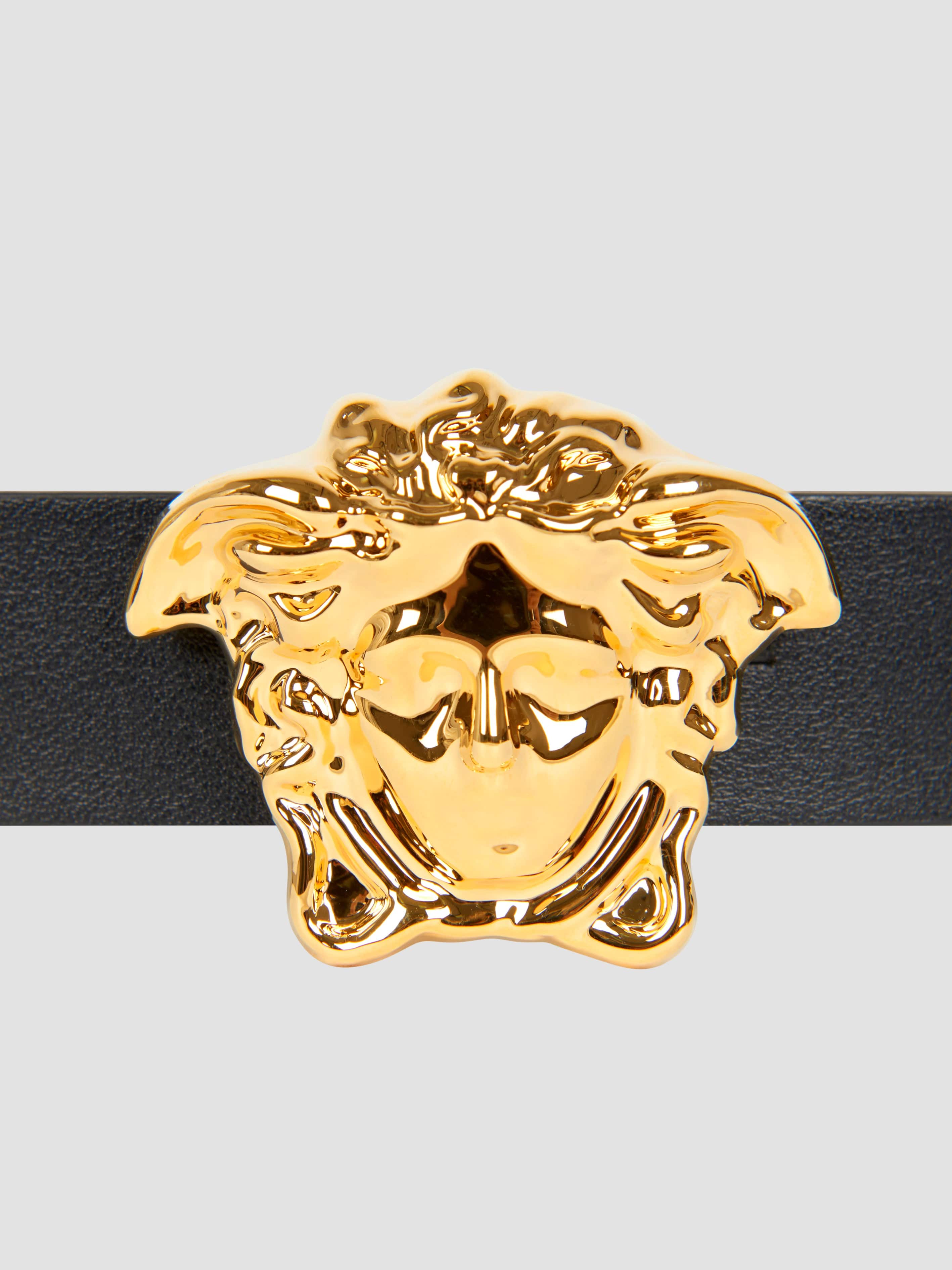 Versace Unisex Leather Medusa Buckle Belt