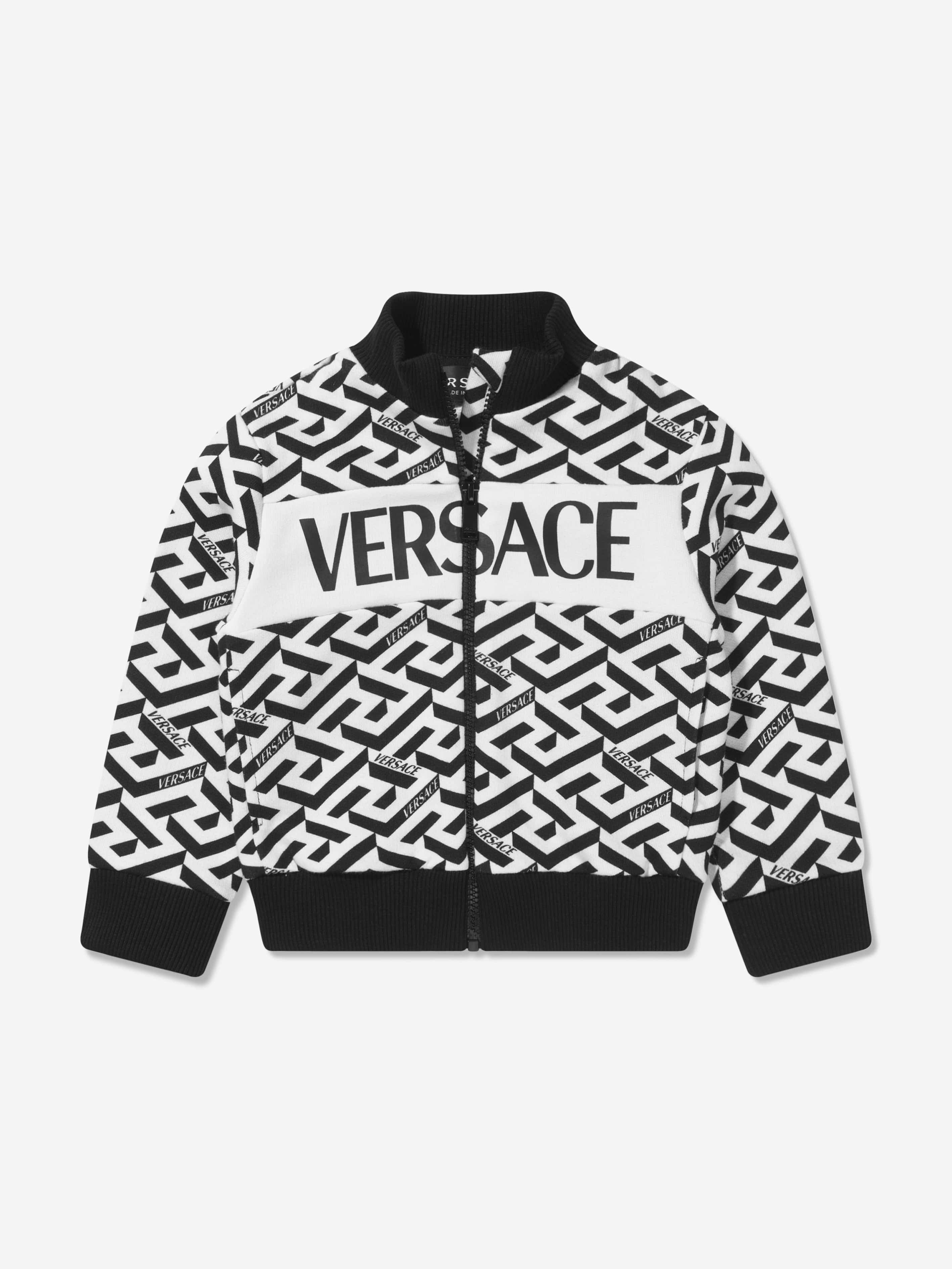 Versace Baby La Greca Zip Up Sweatshirt