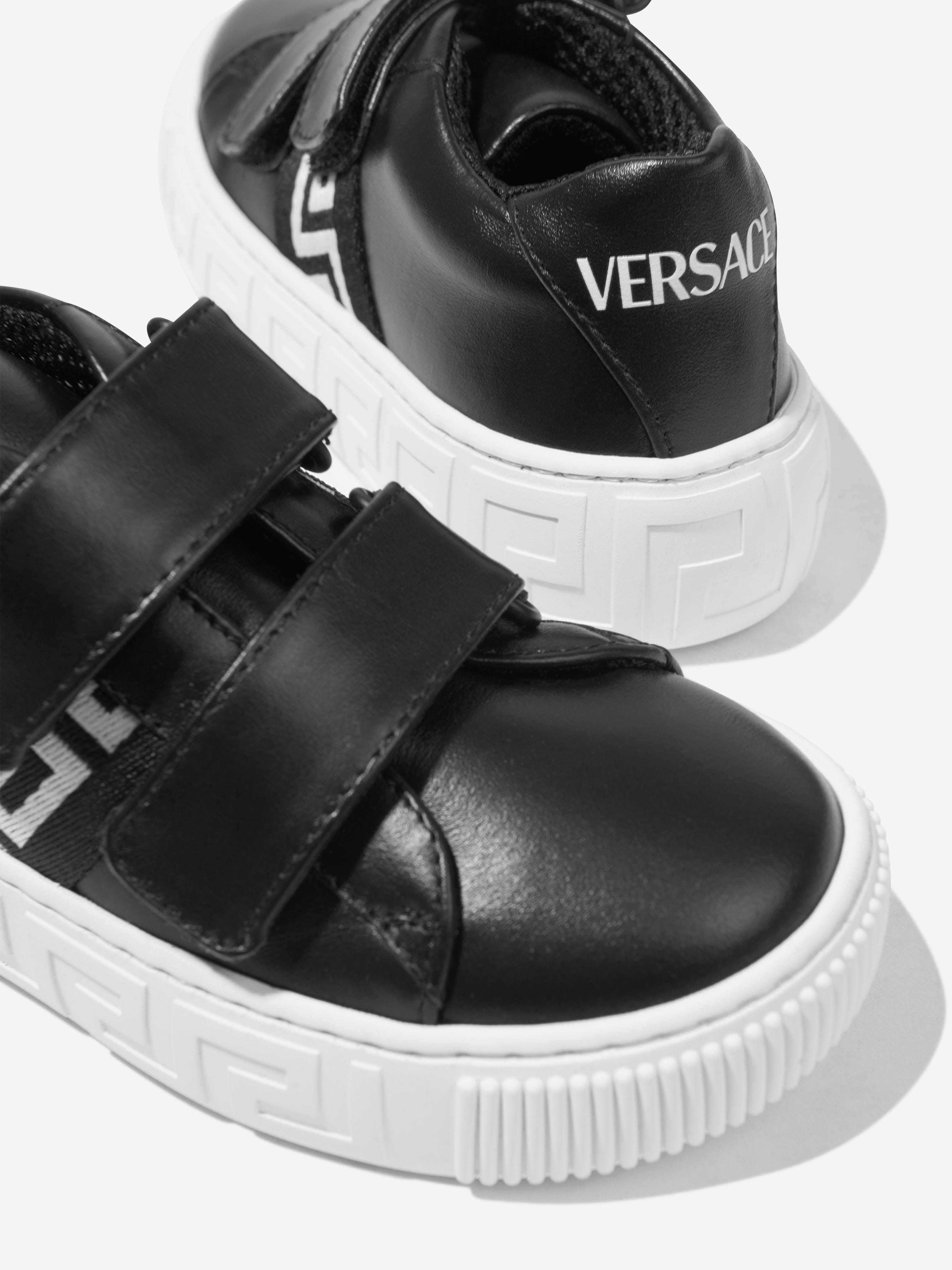 Versace Kids Leather La Greca Trainers