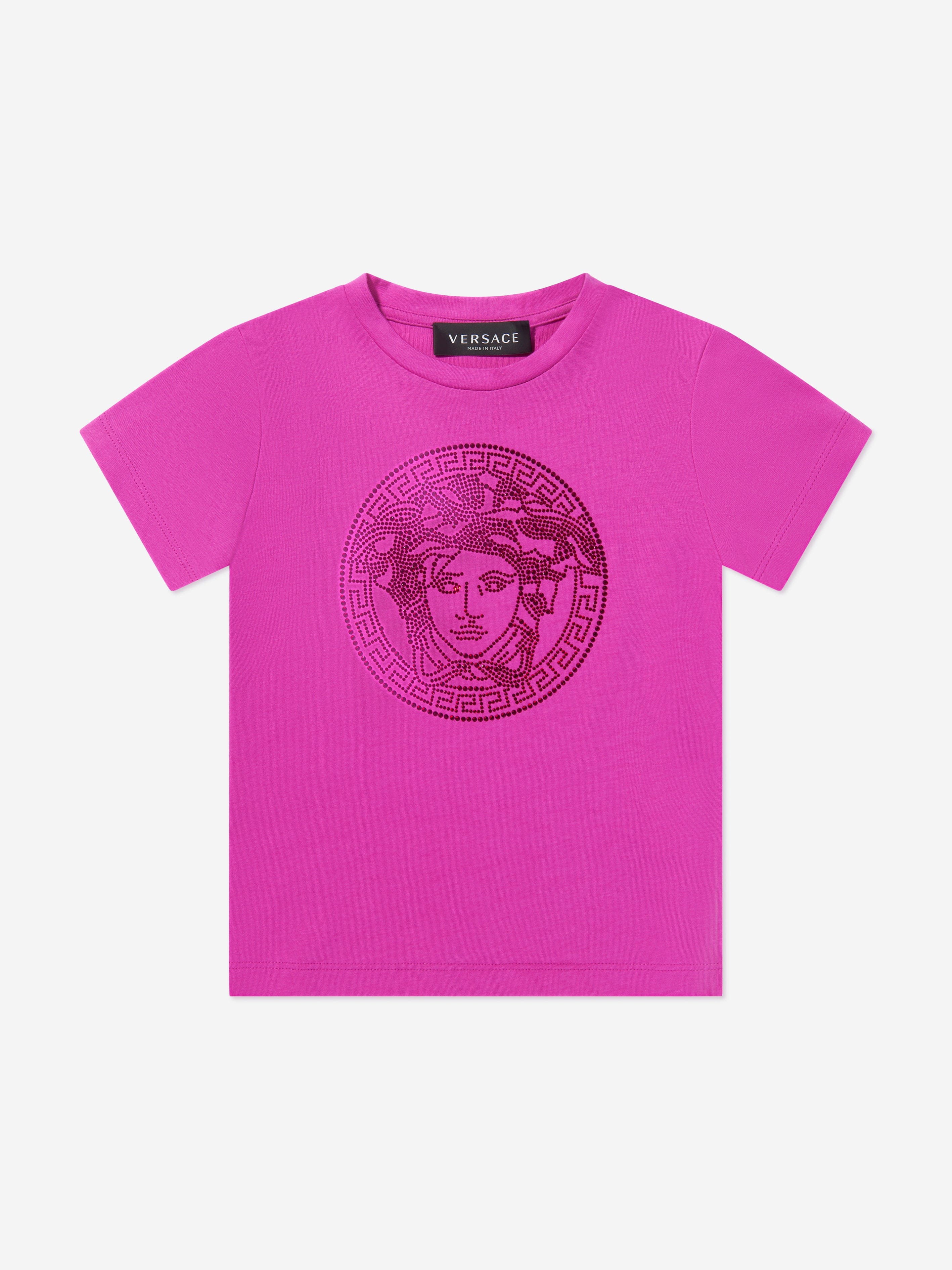 Versace Girls Studded Medusa T-Shirt