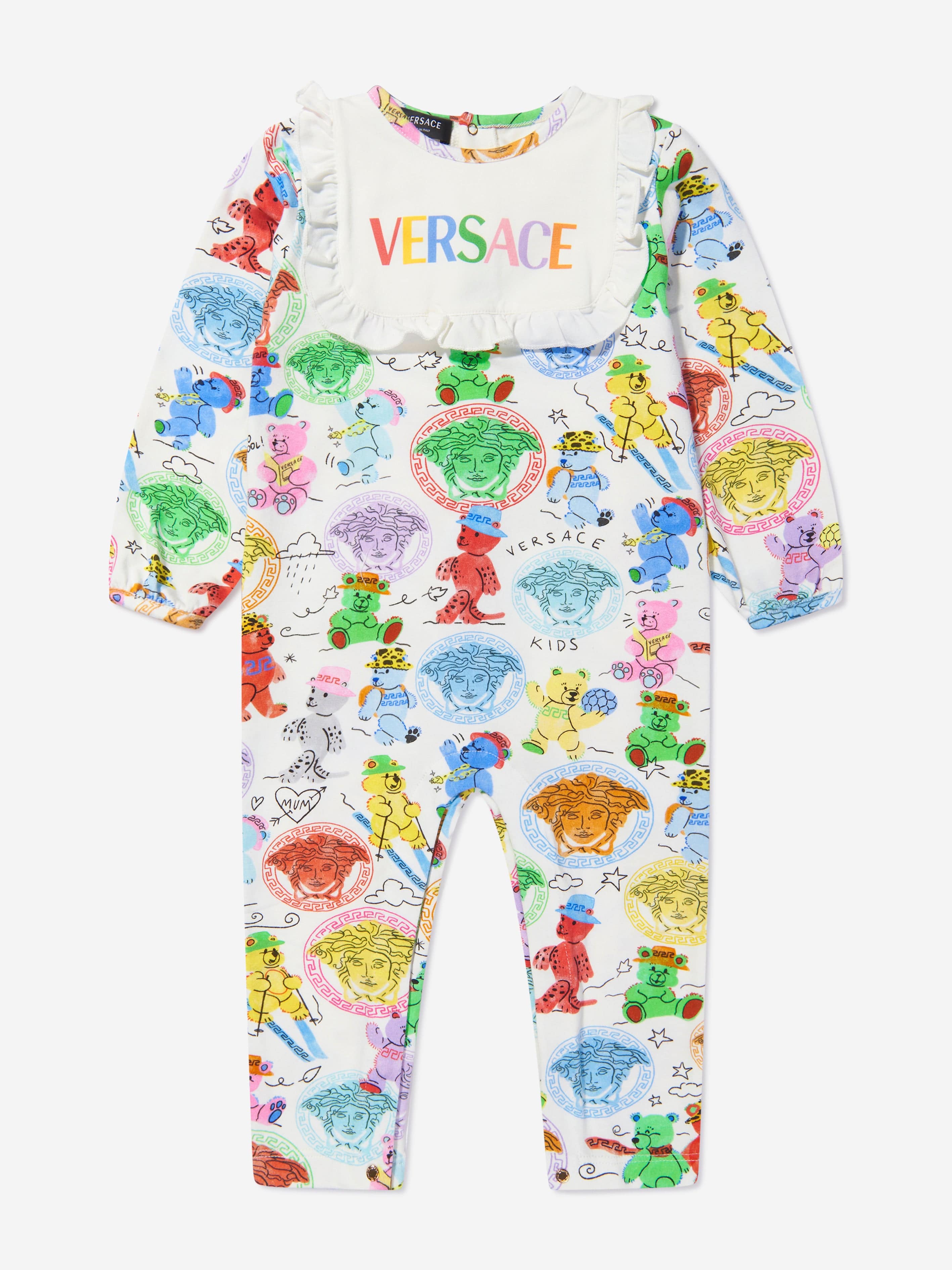 Versace Baby Girls Bear Logo Babygrow