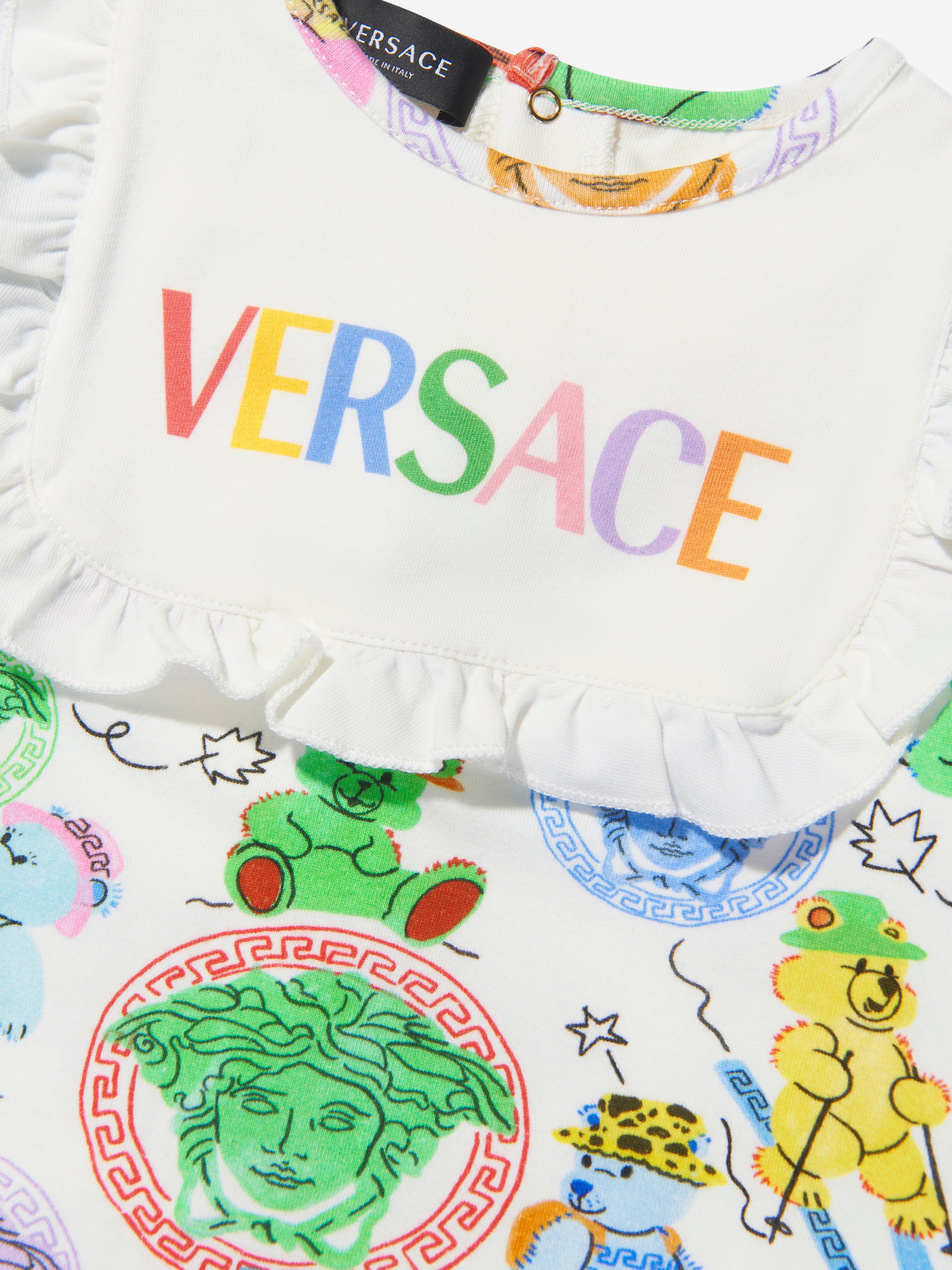 Versace Baby Girls Bear Logo Babygrow