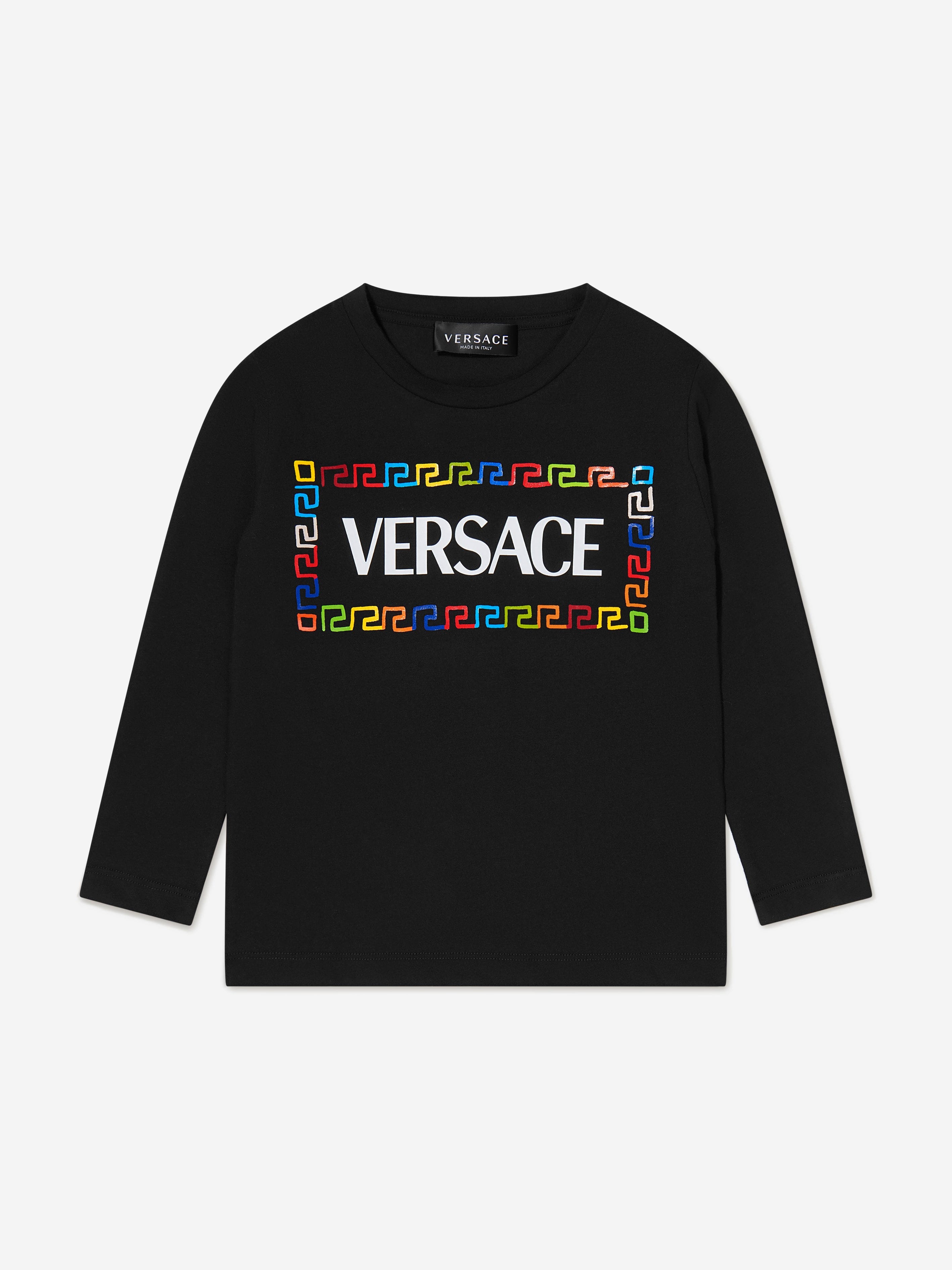 Versace Kids Long Sleeve Logo T-Shirt